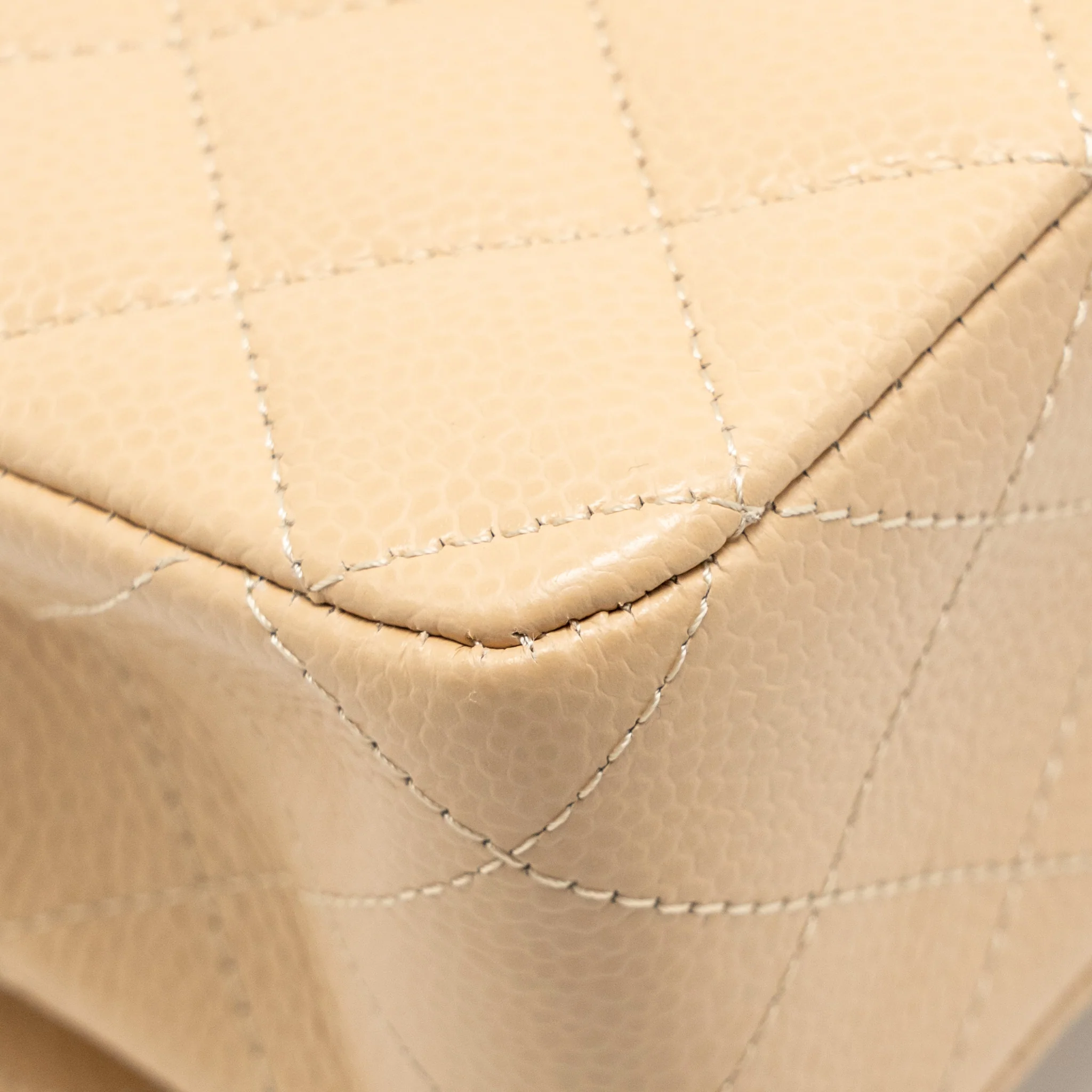 Chanel Medium Classic Double Flap Bag Caviar Beige SHW (Microchip) - Image 11