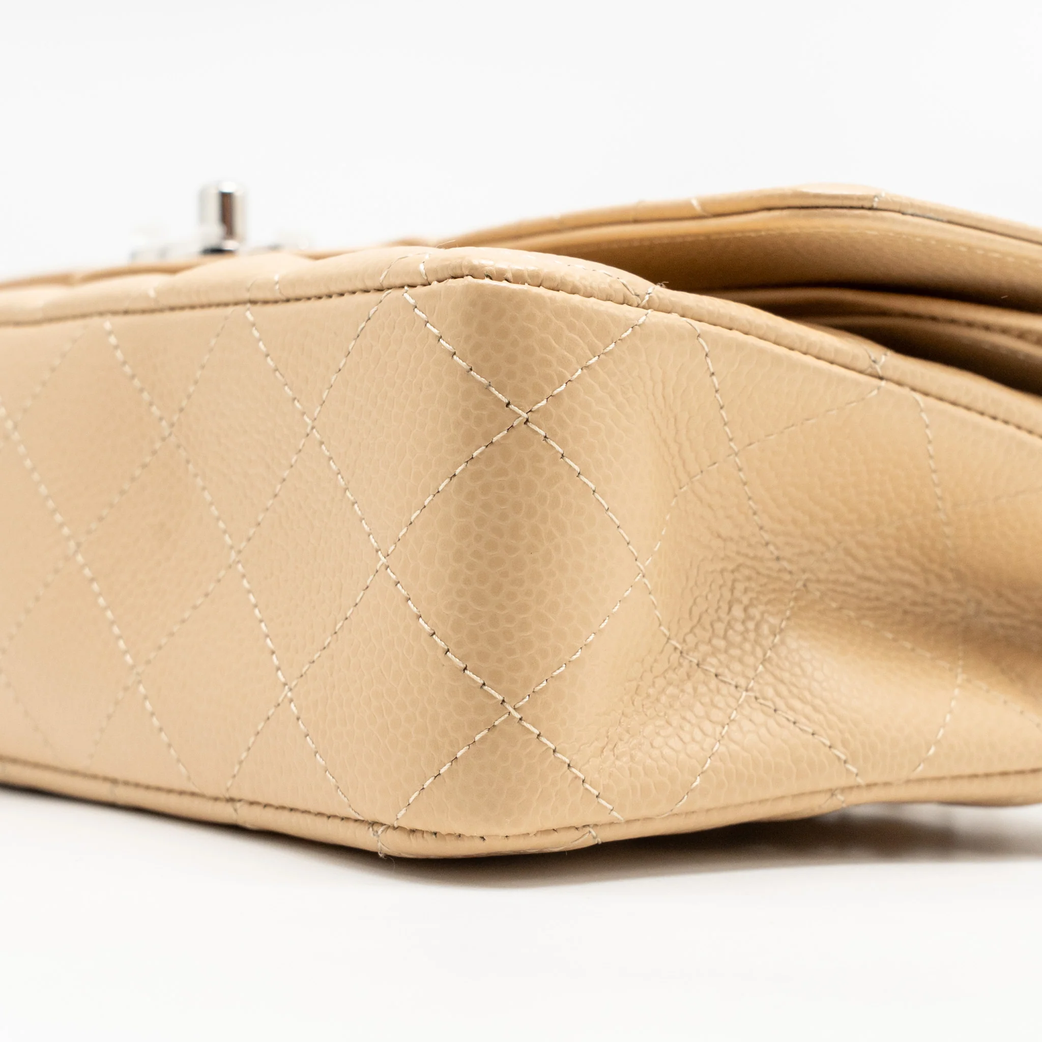 Chanel Medium Classic Double Flap Bag Caviar Beige SHW (Microchip) - Image 7