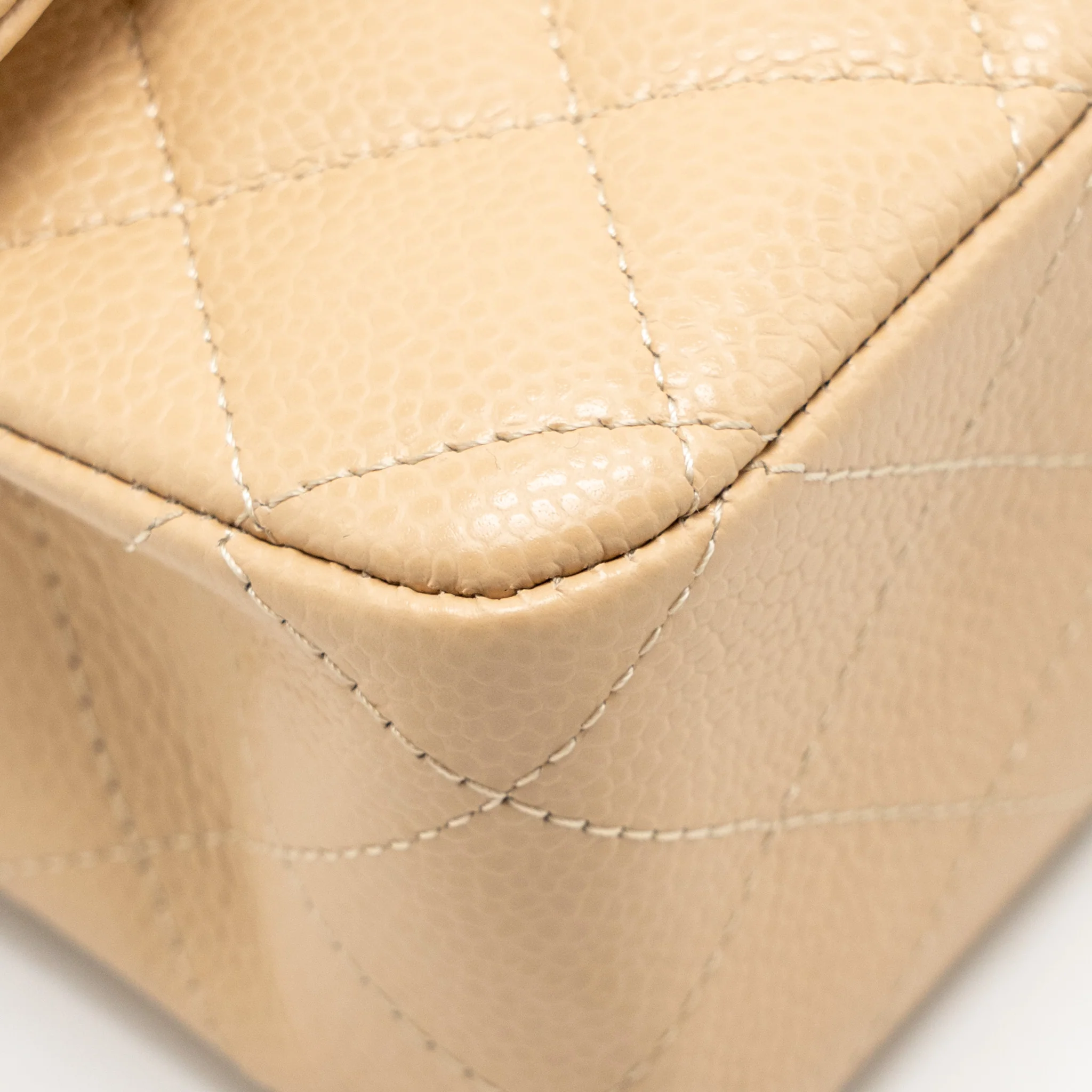 Chanel Medium Classic Double Flap Bag Caviar Beige SHW (Microchip) - Image 9