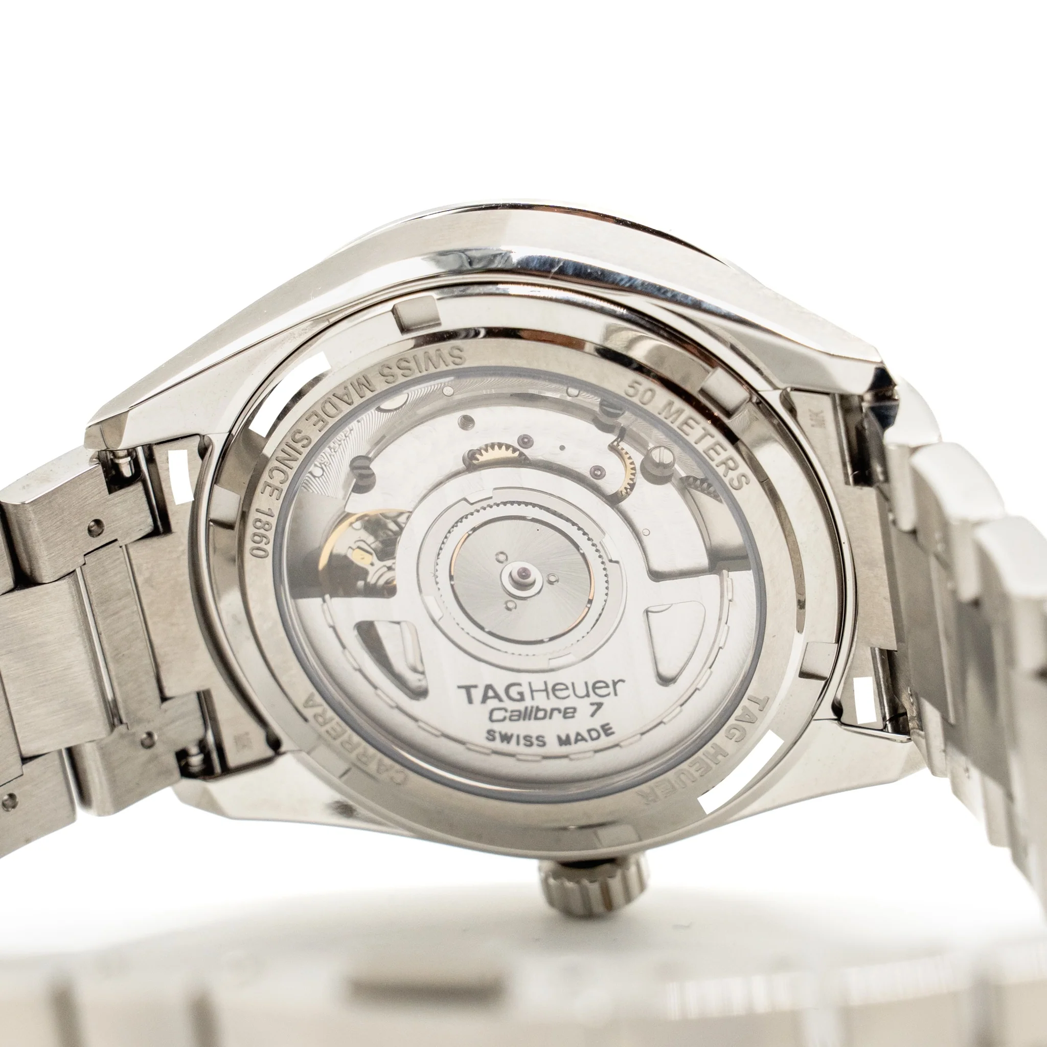 TAG HEUER Carrera Date 36mm Steel, Silver Hammered Dial with Diamonds, Rose Gold Indexes and Hands, Model: WBN231B - Image 8