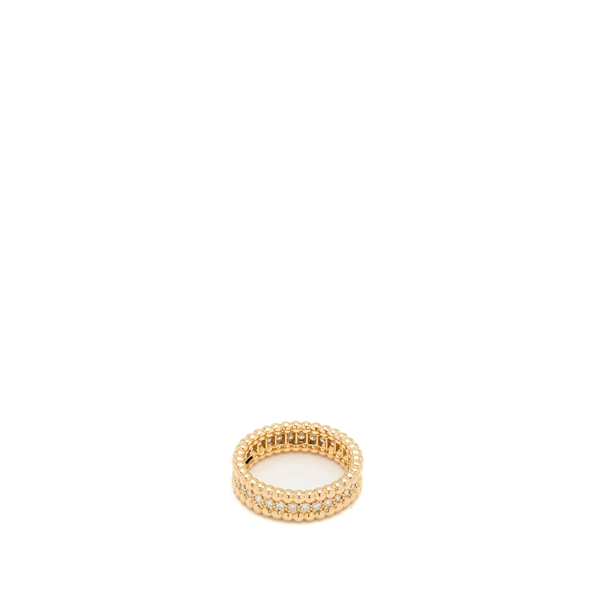 Van Cleef and Arpels size 52 Perlee diamonds ring, 1 row  18K rose gold with diamonds - Image 3