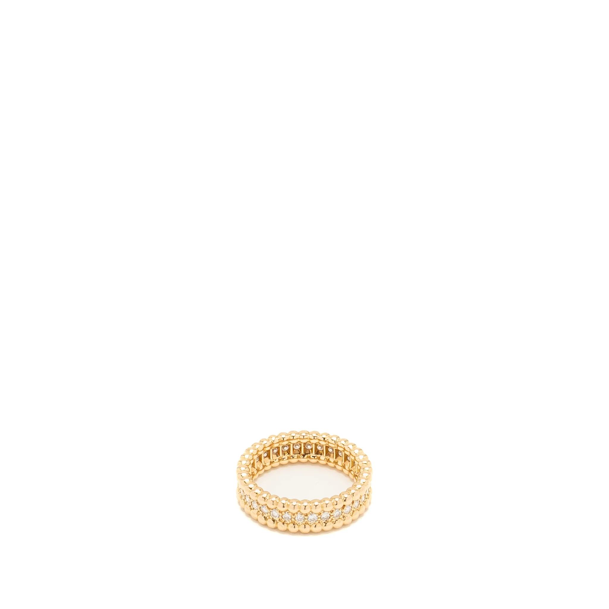 Van Cleef and Arpels size 52 Perlee diamonds ring, 1 row  18K rose gold with diamonds - Image 4