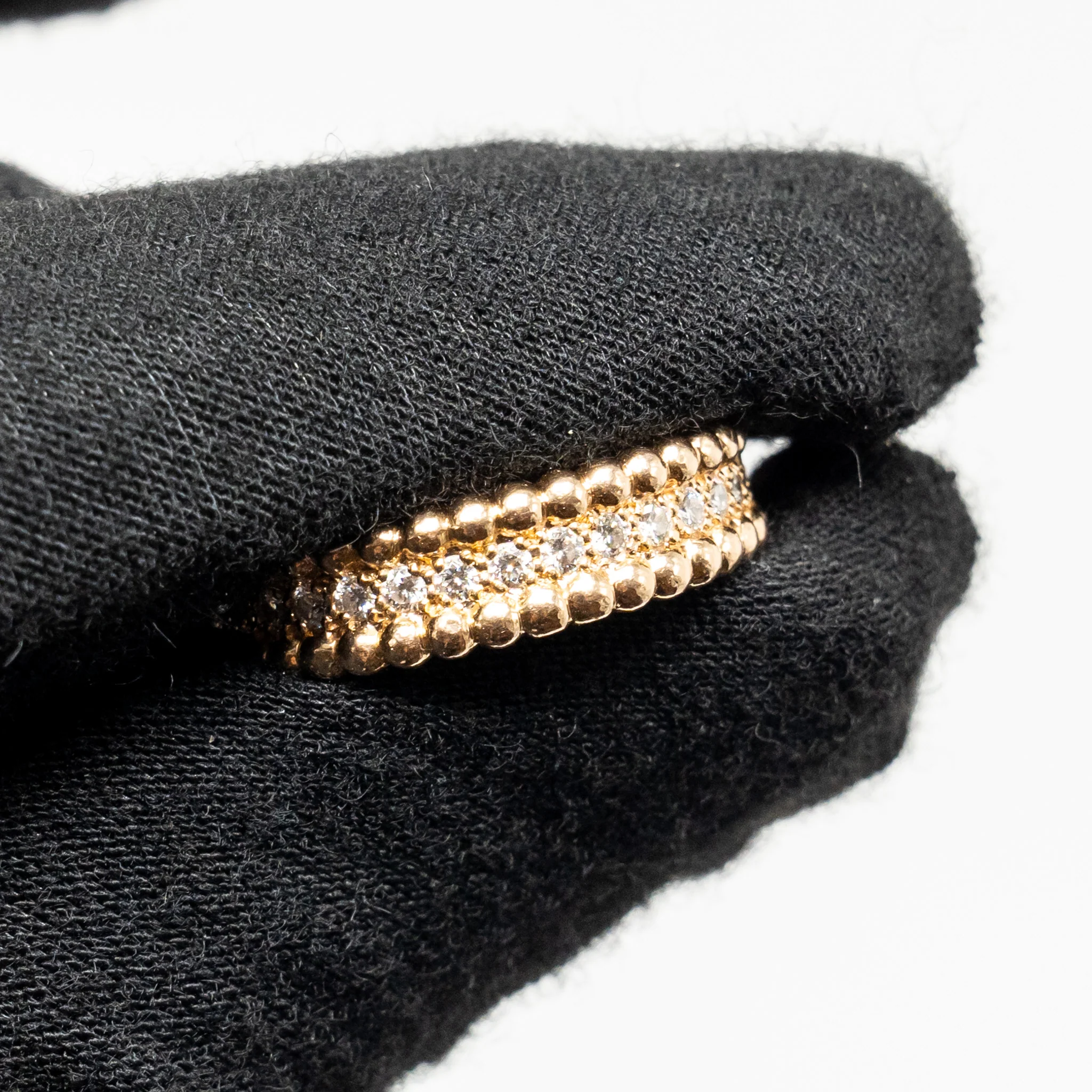 Van Cleef and Arpels size 52 Perlee diamonds ring, 1 row  18K rose gold with diamonds - Image 5