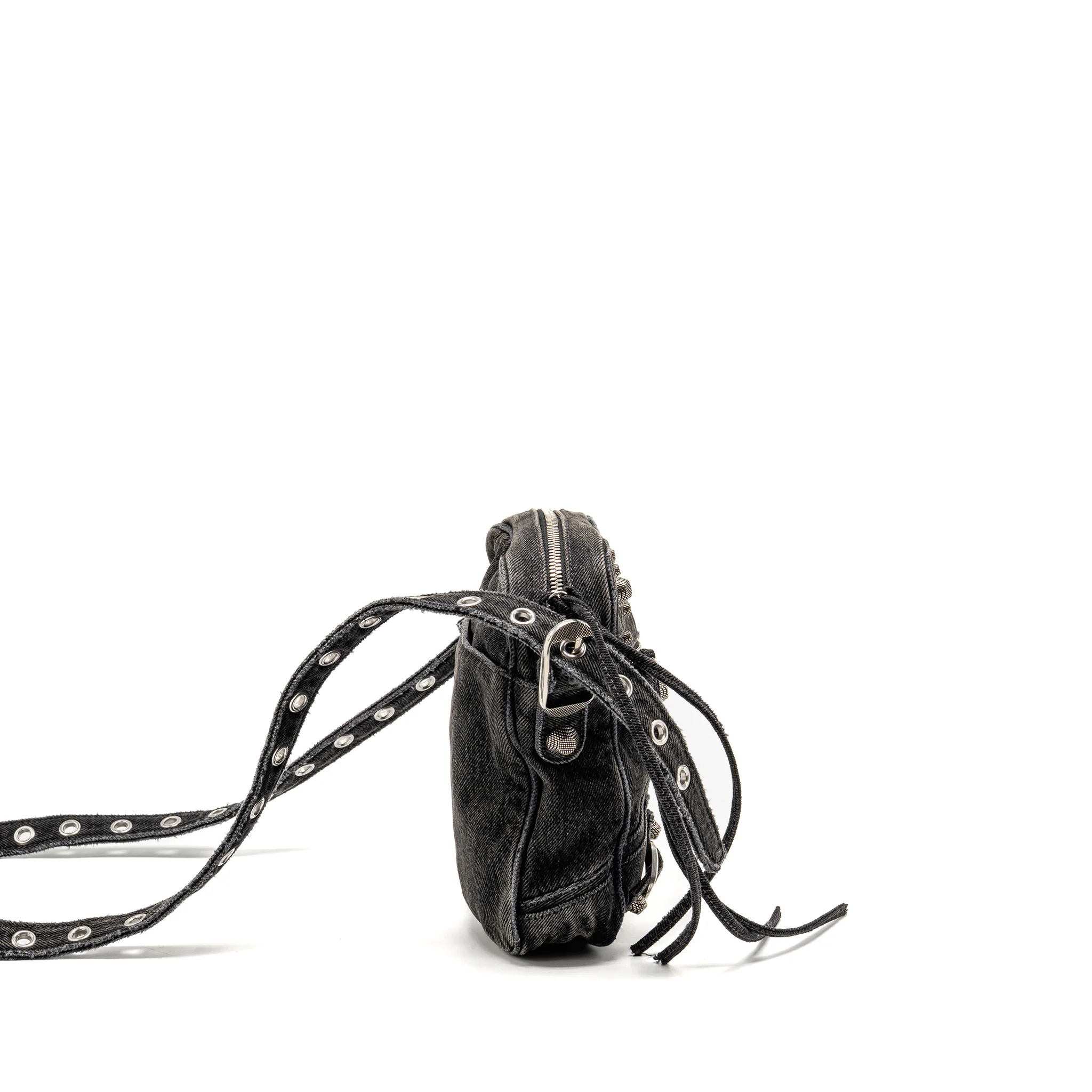 Balenciaga Le Cagole Crossbody Bag Denim Black SHW - Image 3