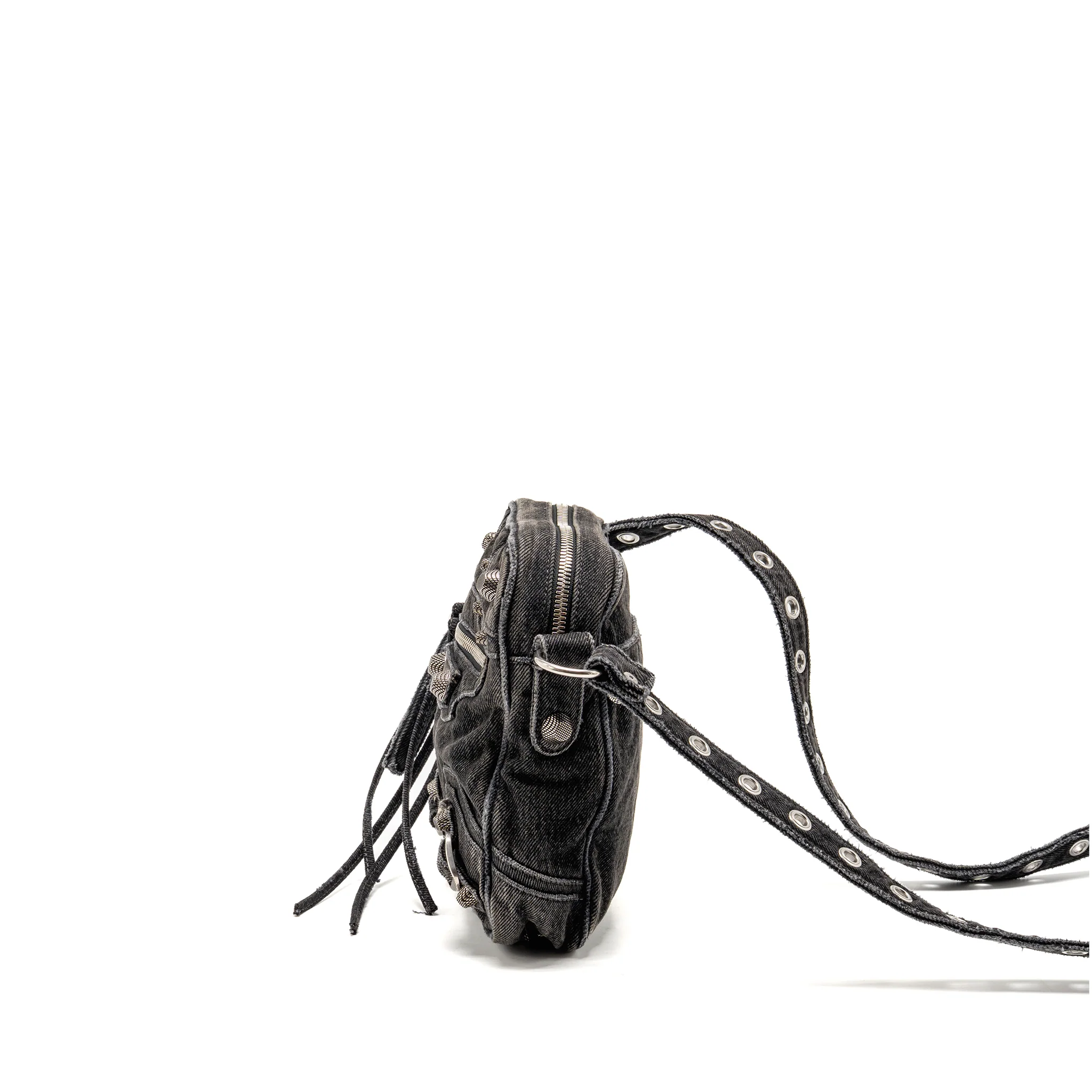Balenciaga Le Cagole Crossbody Bag Denim Black SHW - Image 4