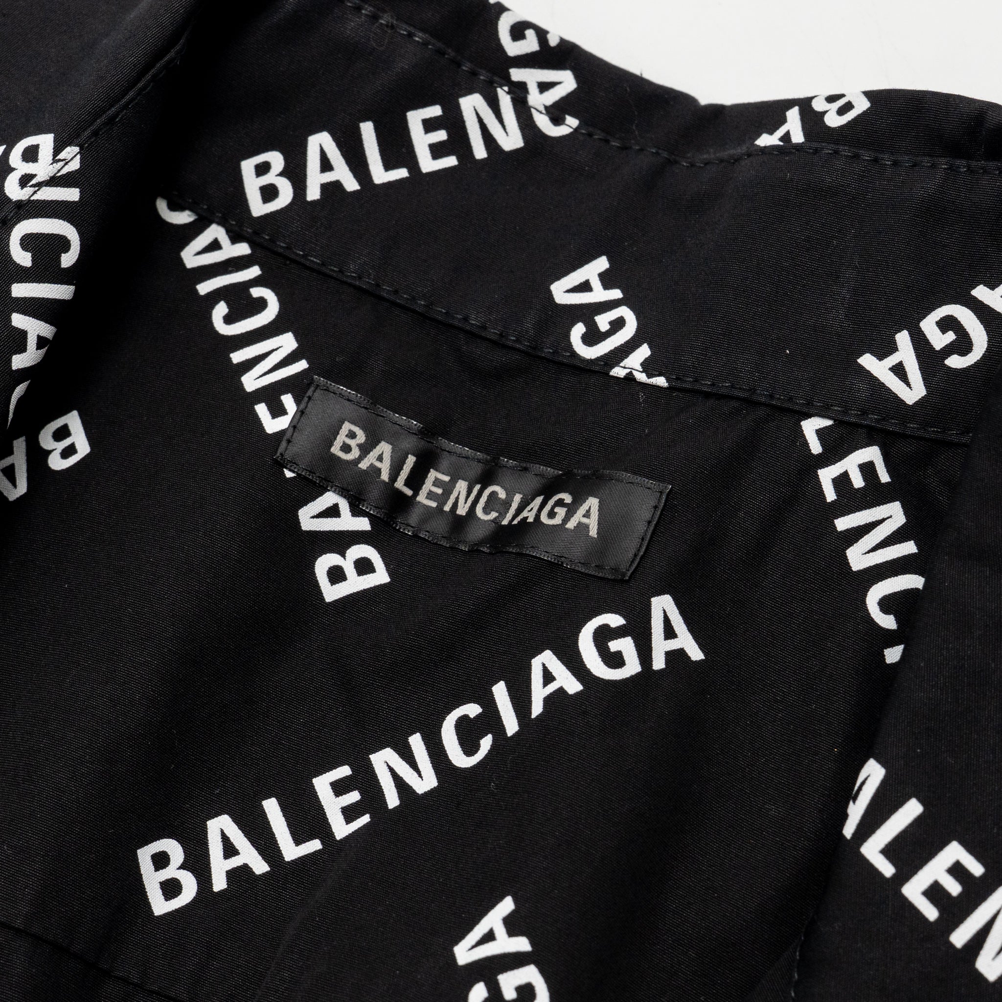 Balenciaga size 37 Diagonal Print Allover Shirt Cotton Black - Image 5
