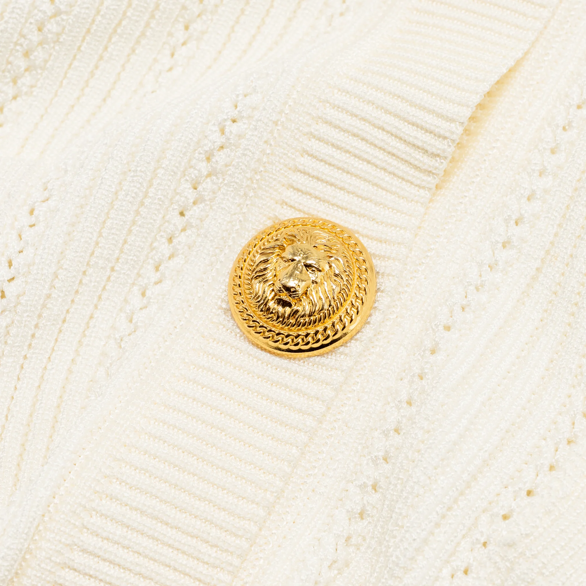 Balmain size 34 fine-knit button-fasterning cardigan white - Image 4