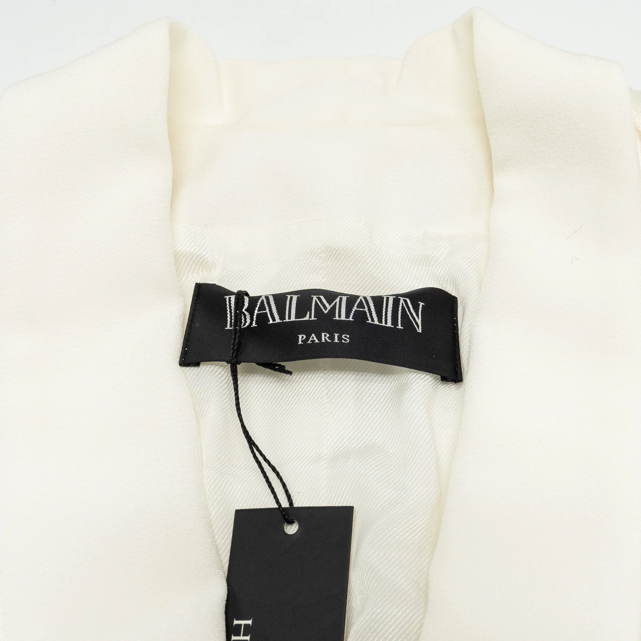 Balmain Size 40 Blazer With Gold Button Viscose White - Image 6