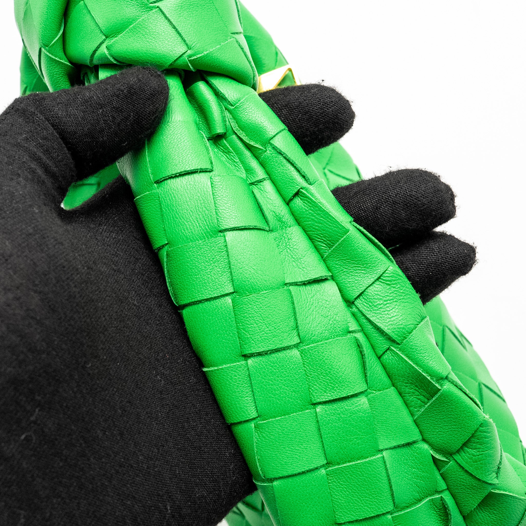 Bottega Veneta Mini Jodie Lambskin Green GHW - Image 8