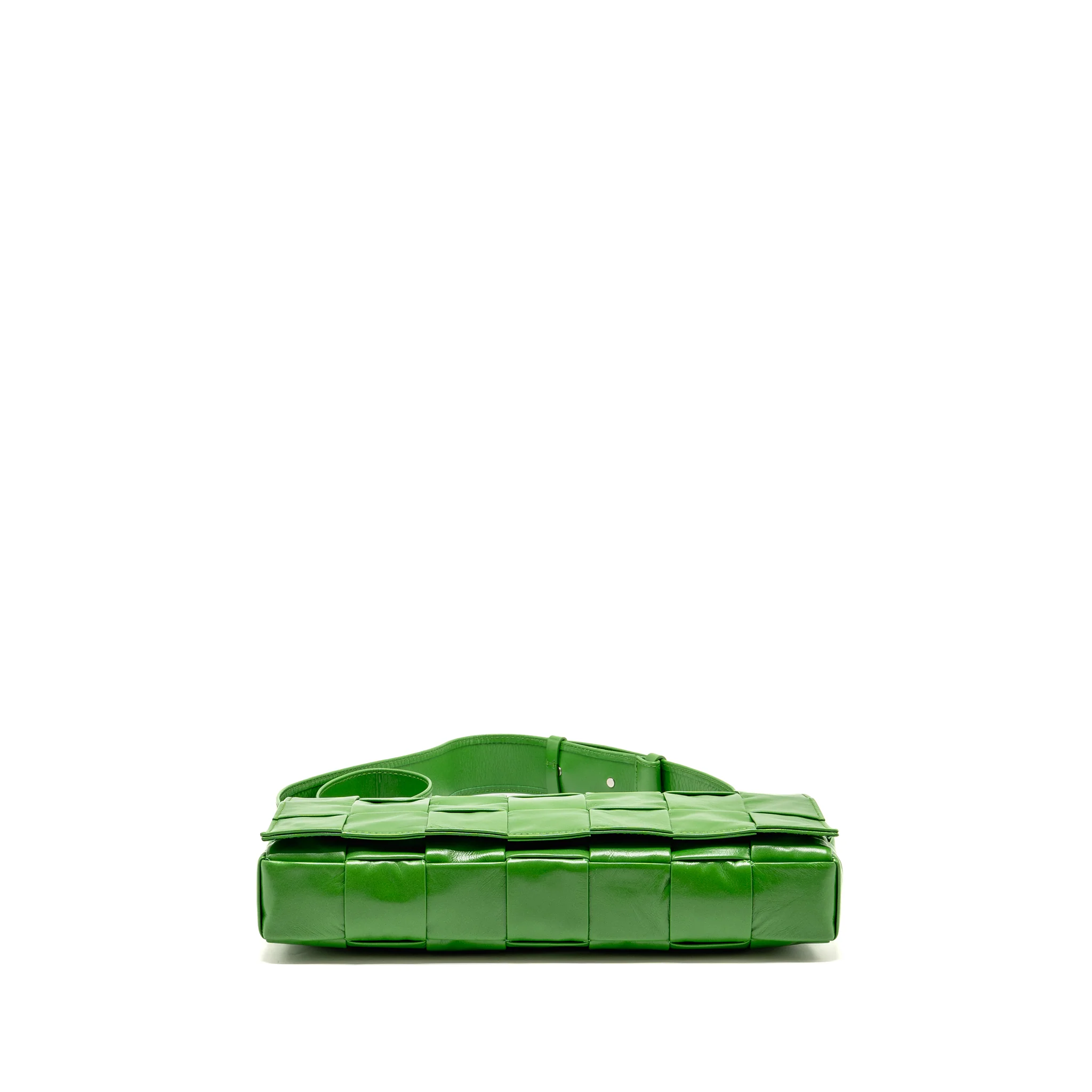 Bottega Veneta Padded Cassette Messenger Bag Creased Leather Green SHW - Image 6