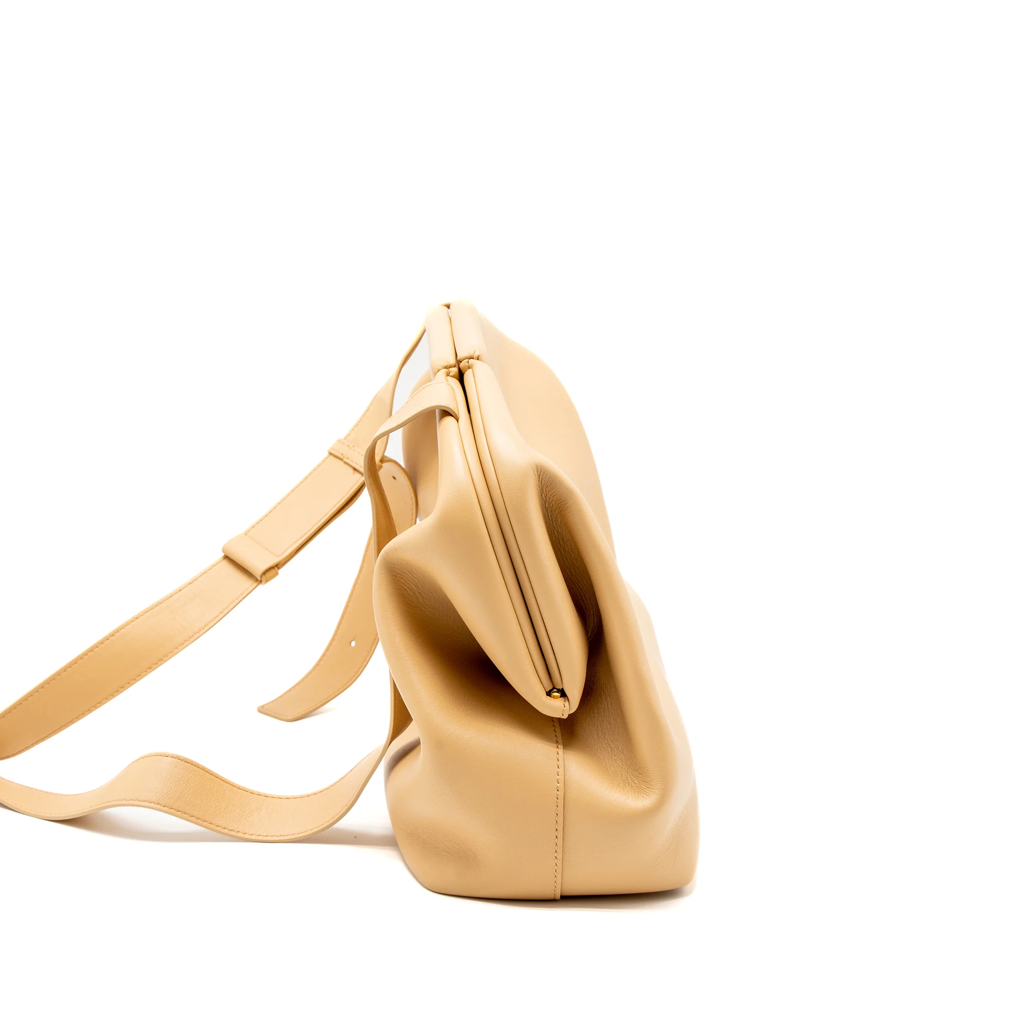 Bottega Veneta Point Top Handle Bag Smooth Nappa Almond - Image 3