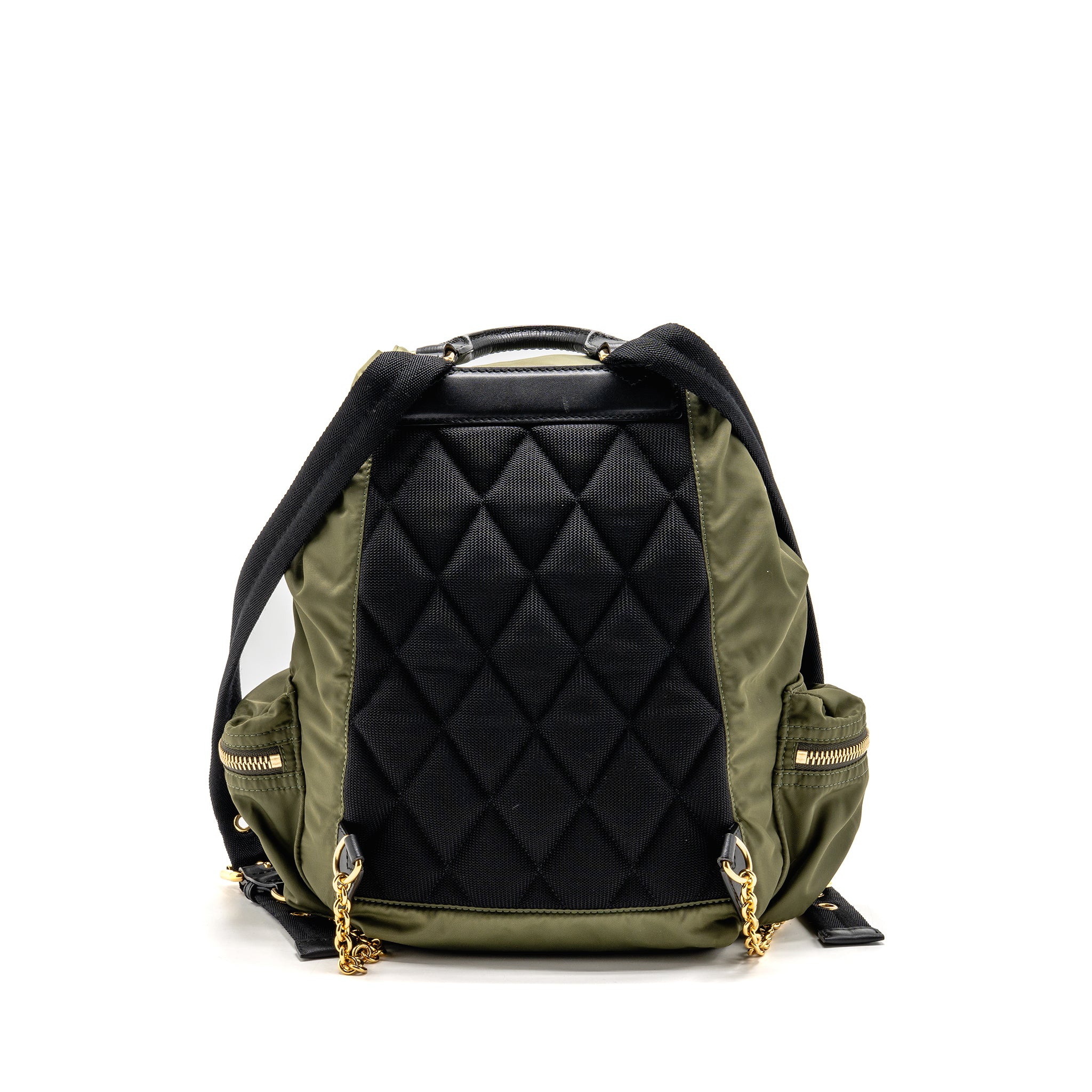 Burberry medium rucksack backpack nylon olive green GHW - Image 2