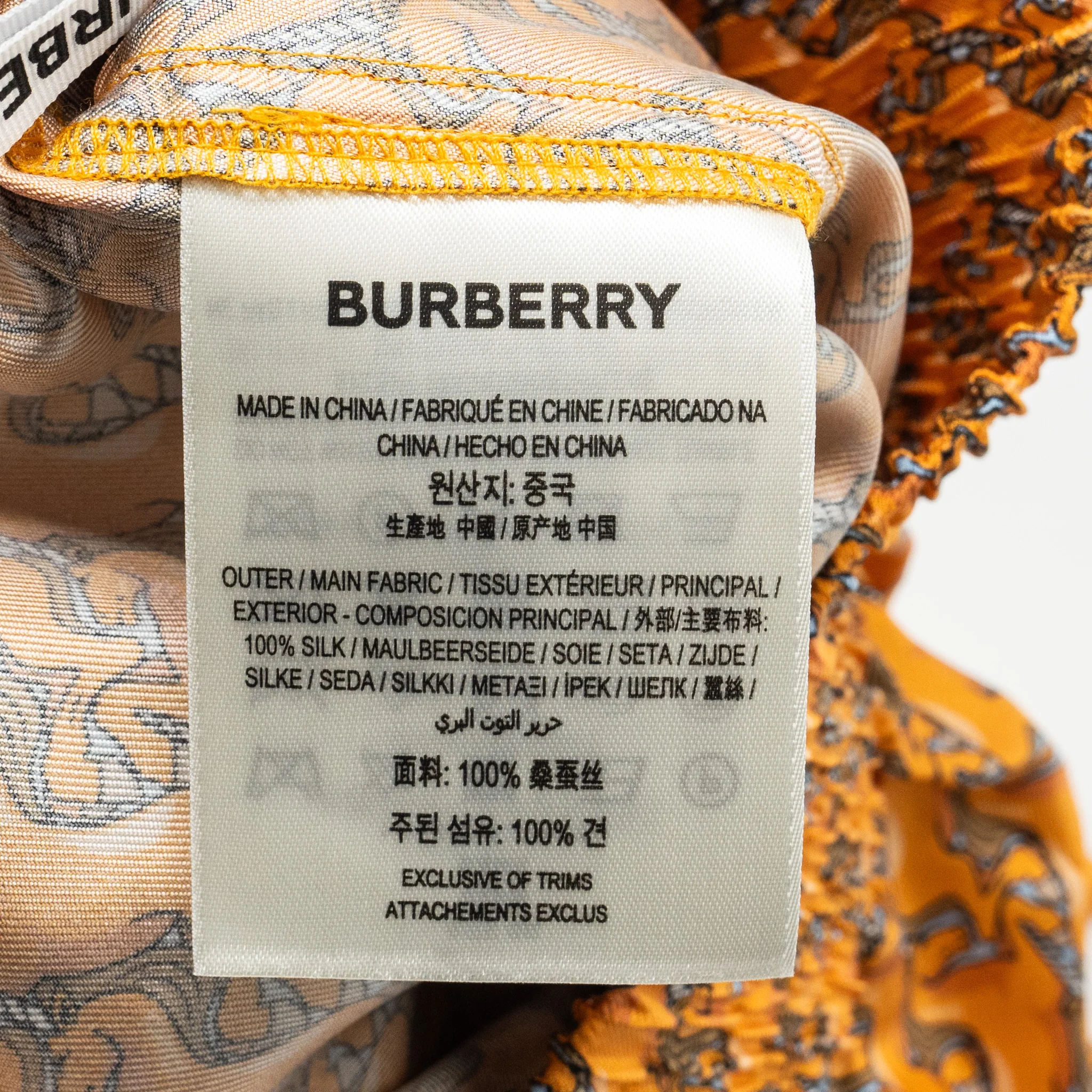 Burberry SIze 36 Unicorn Print Shorts Silk Orange /Multicolour - Image 10
