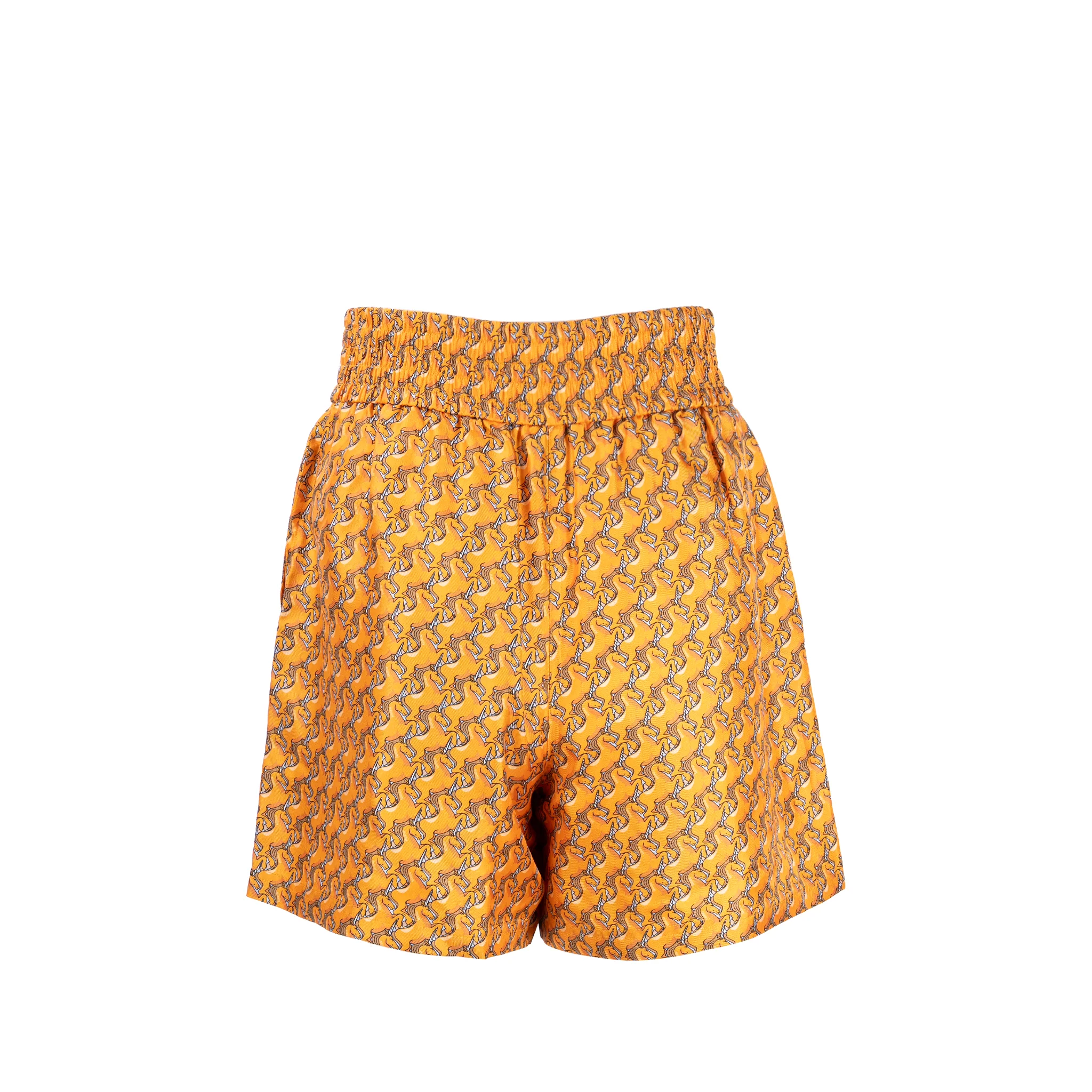 Burberry SIze 36 Unicorn Print Shorts Silk Orange /Multicolour - Image 3