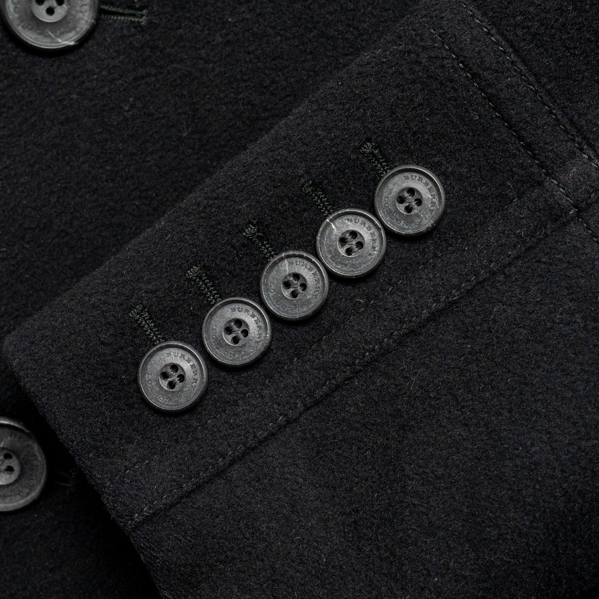 Burberry Size US 50 double-breast coat/jacket wool black - Image 5
