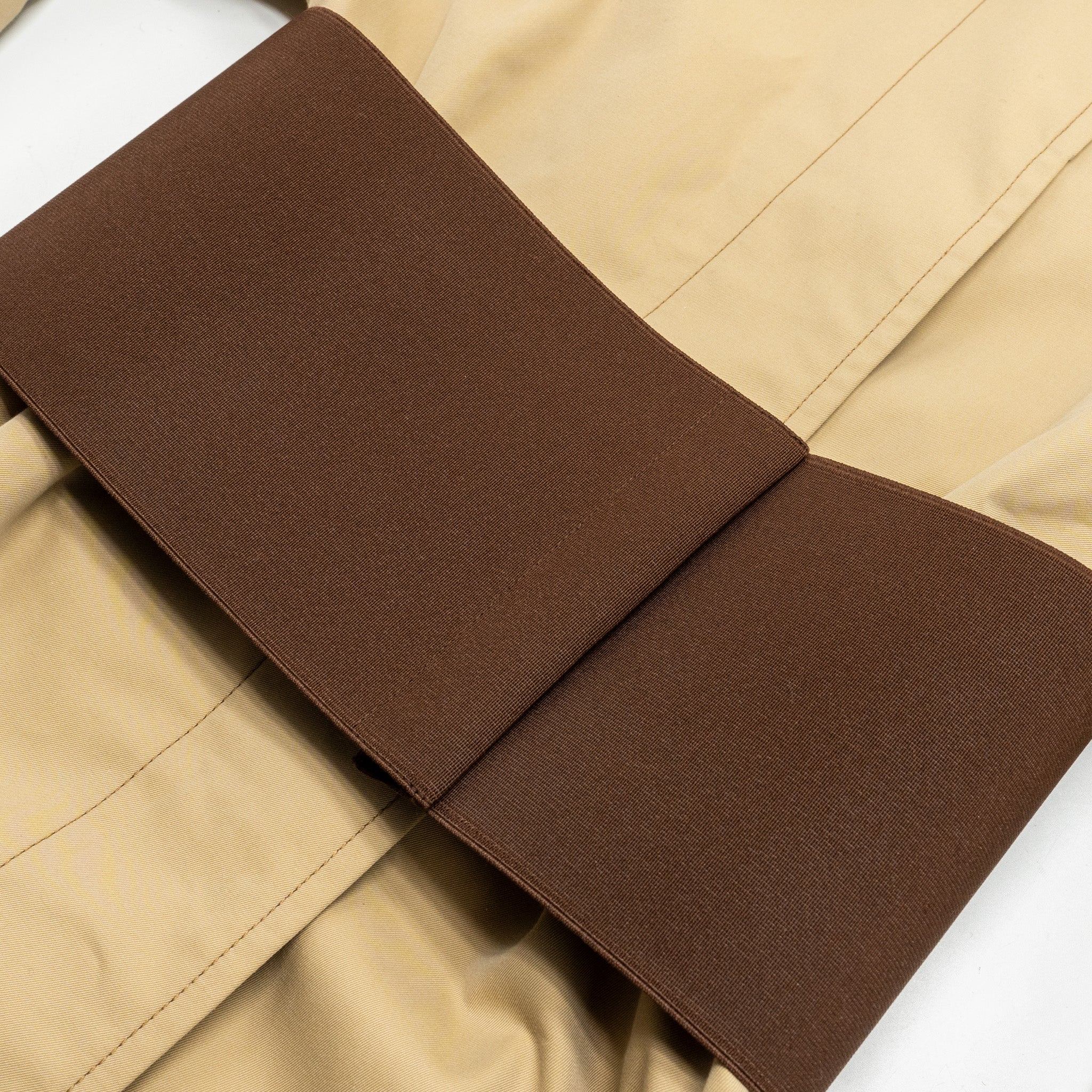 Burberry Size IT36 Corset-Belt Long Gabardine Trench Coat Cotton Light Beige - Image 7