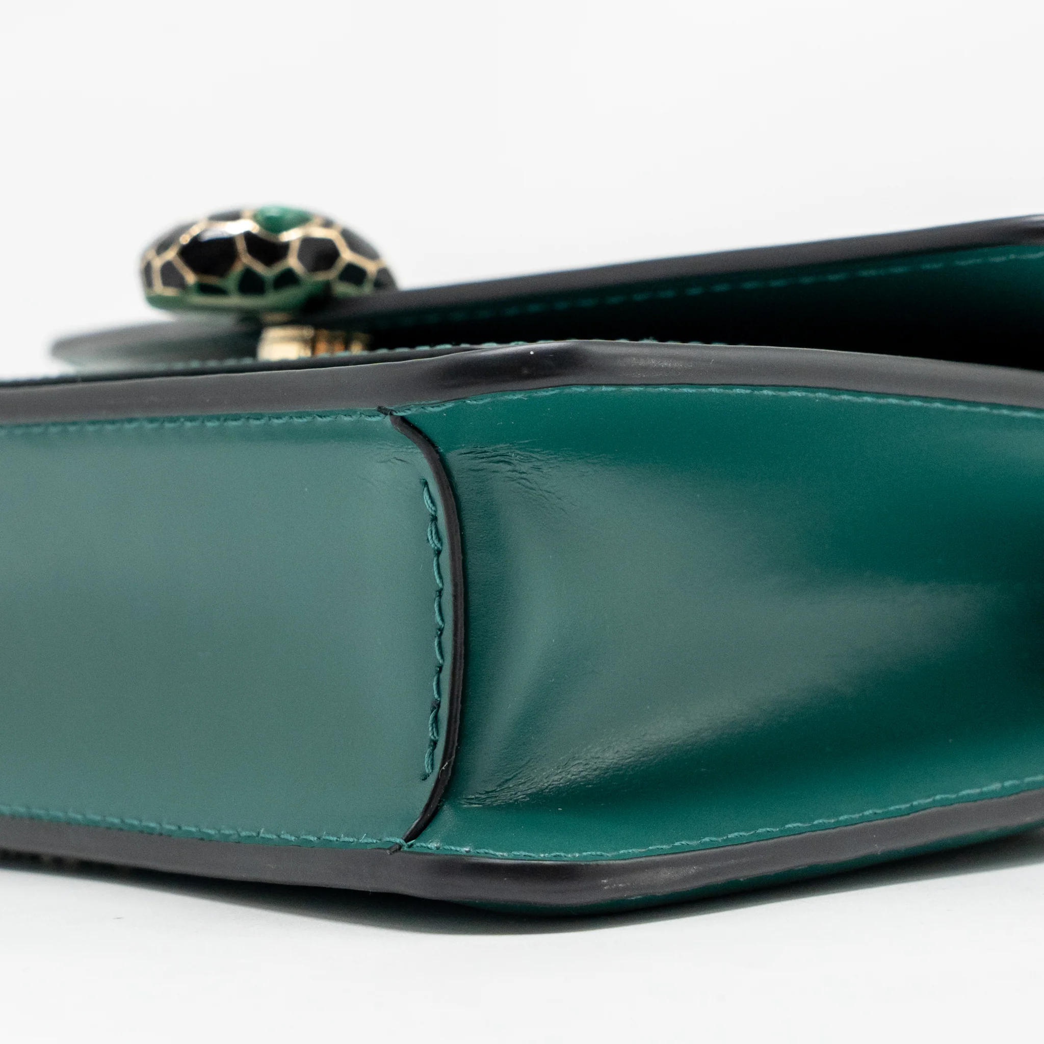 Bvlgari Serpenti Forever Wallet on Chain Calfskin Green LGHW - Image 7