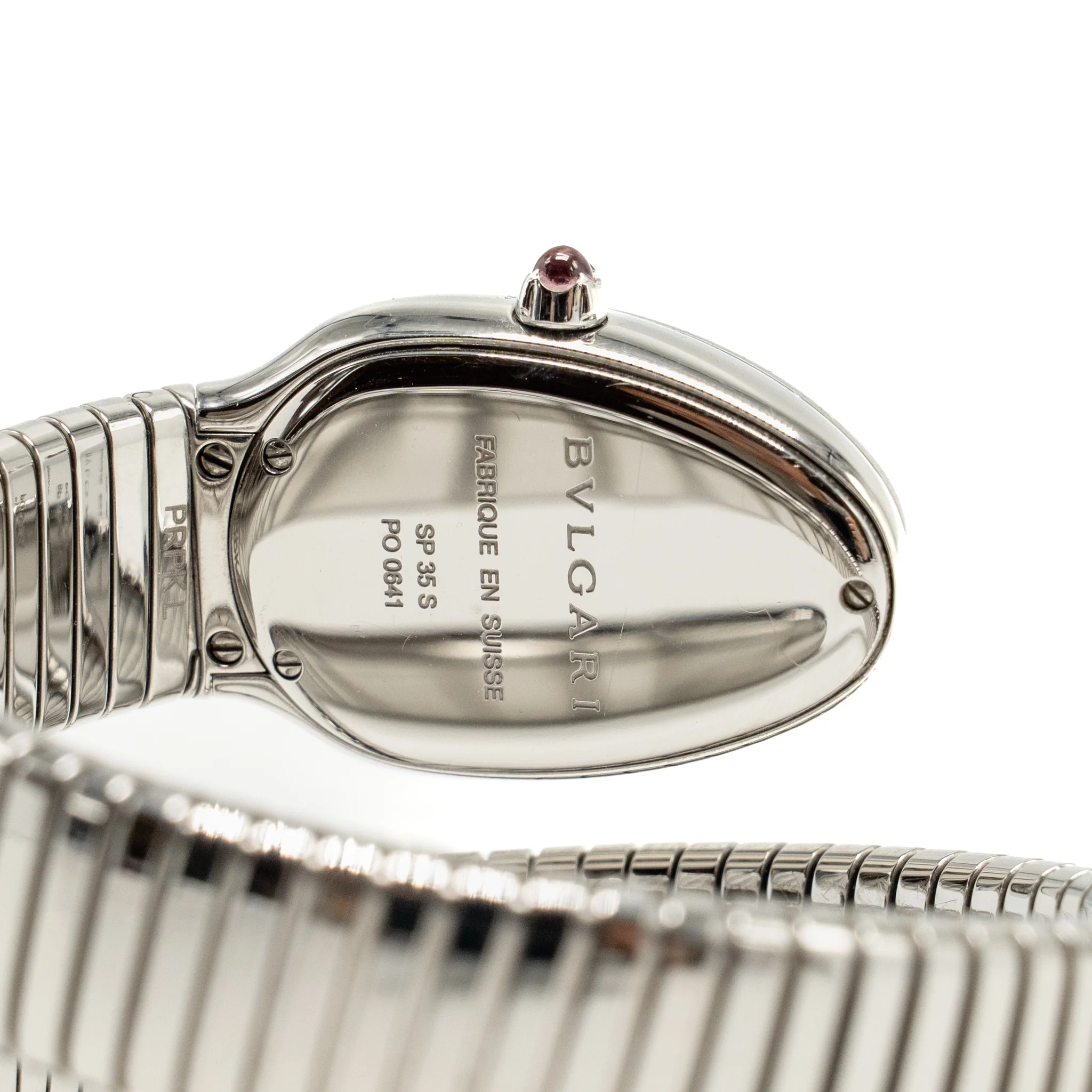 Bvlgari Size L 1 Loops Serpenti tubogas watch stainless steel with diamonds, Model: 101827 - Image 7