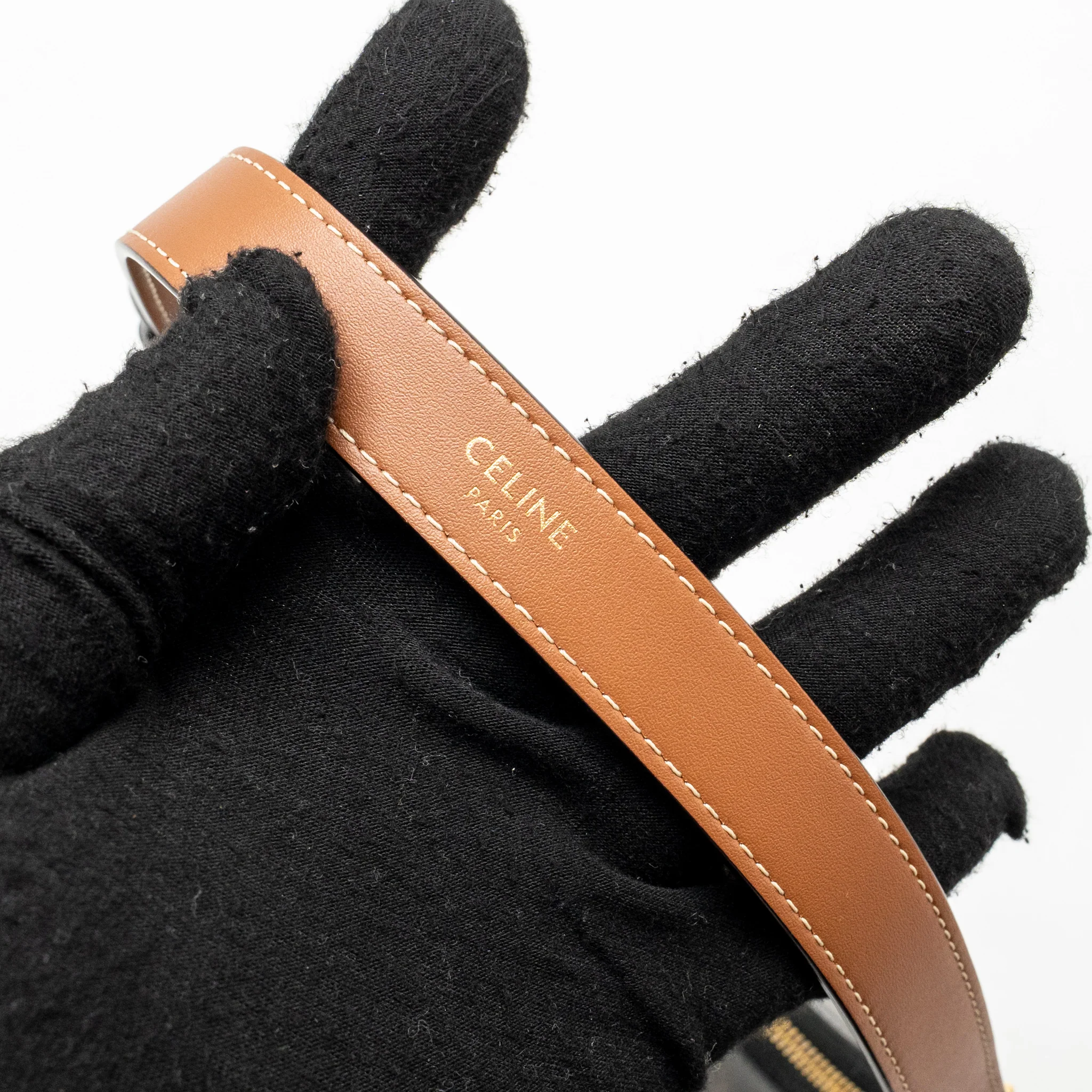 Celine Ava Bag Triomphe Canvas / Calfskin Tan GHW - Image 11