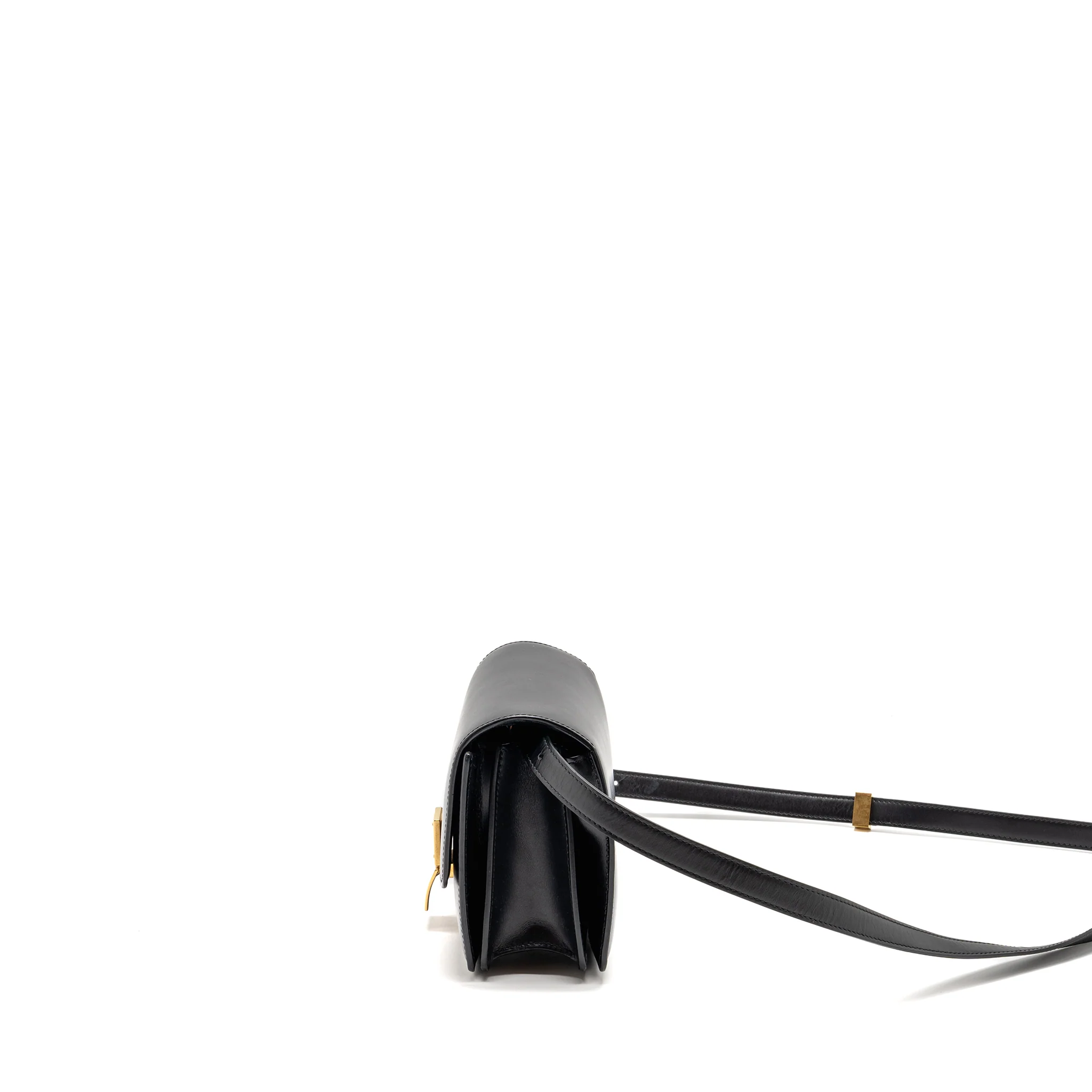 Celine Mini Classic Box Bag Calfskin Black GHW - Image 4