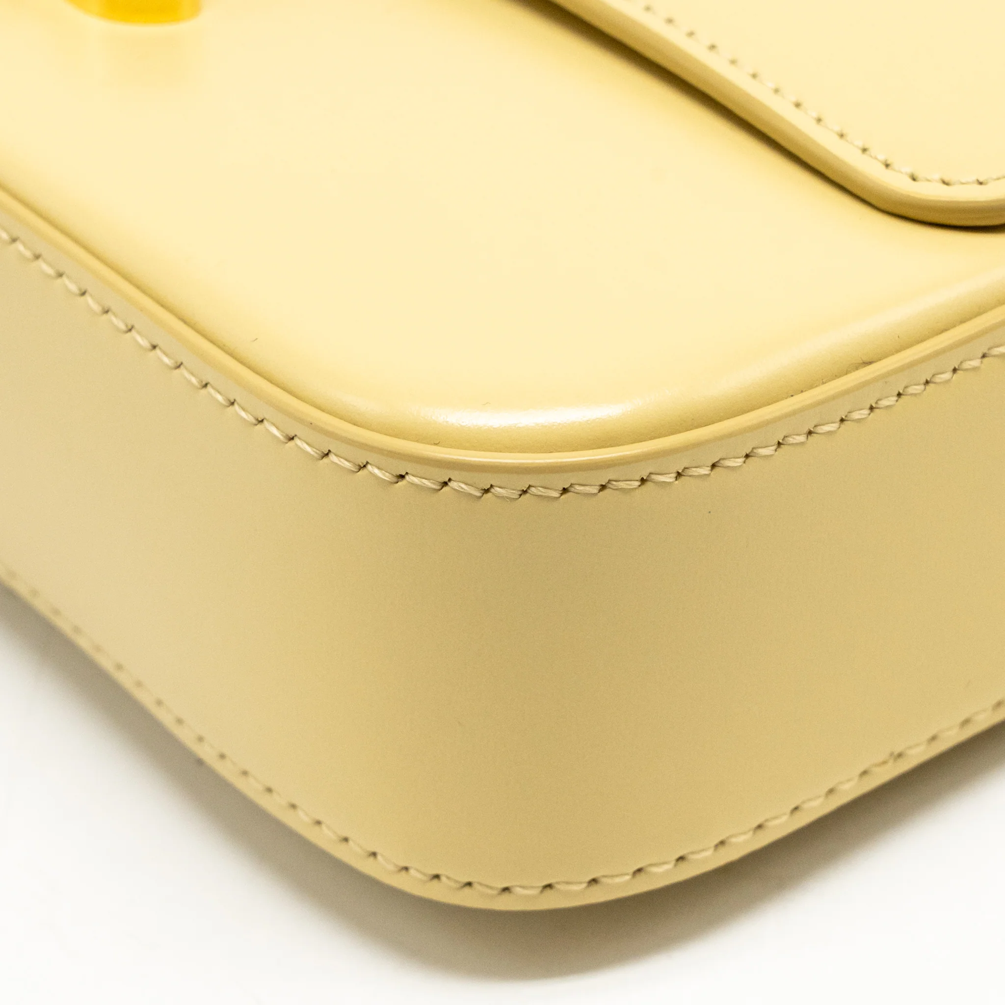 Celine Claude Triomphe Bag Shiny Calfskin Light Yellow GHW - Image 8