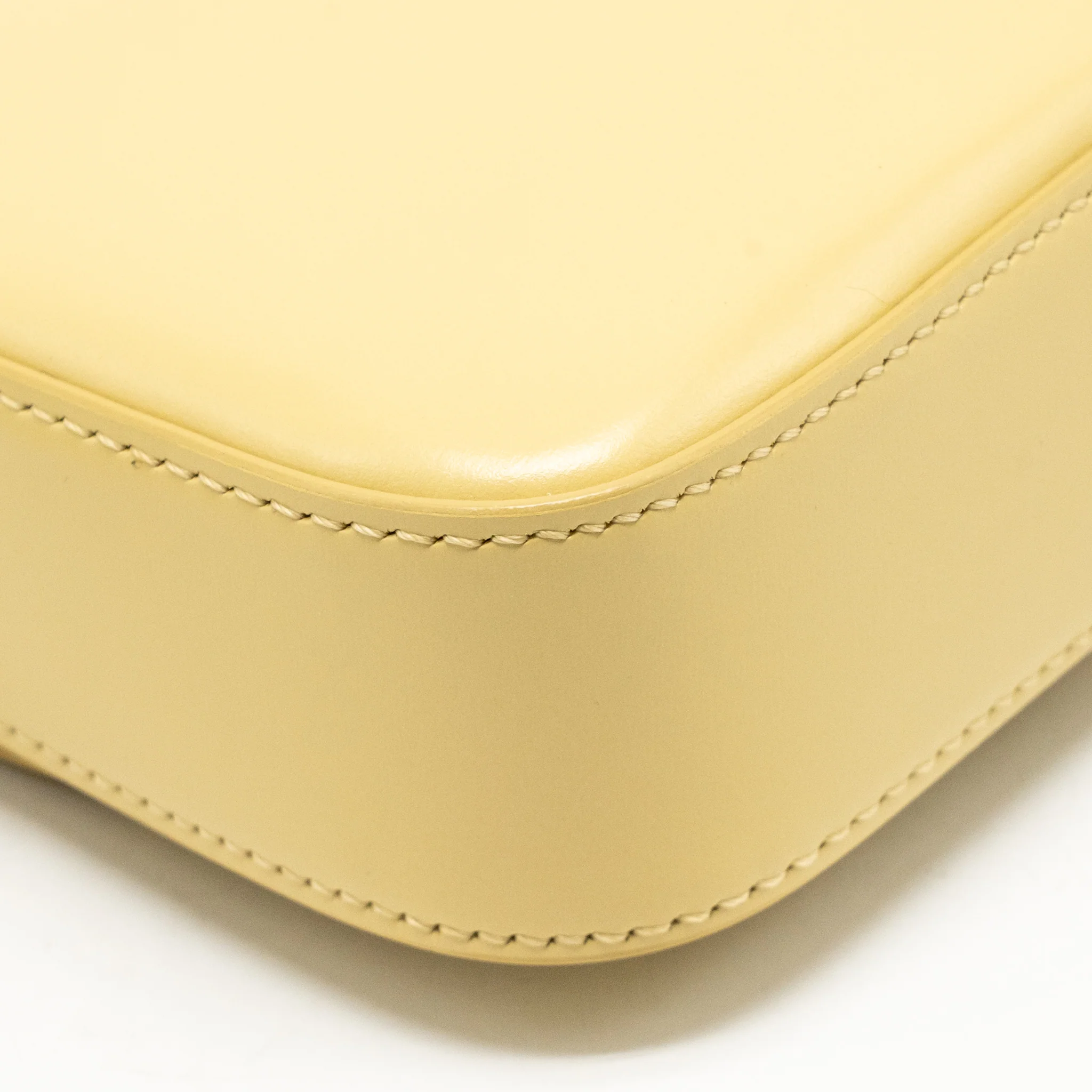 Celine Claude Triomphe Bag Shiny Calfskin Light Yellow GHW - Image 9