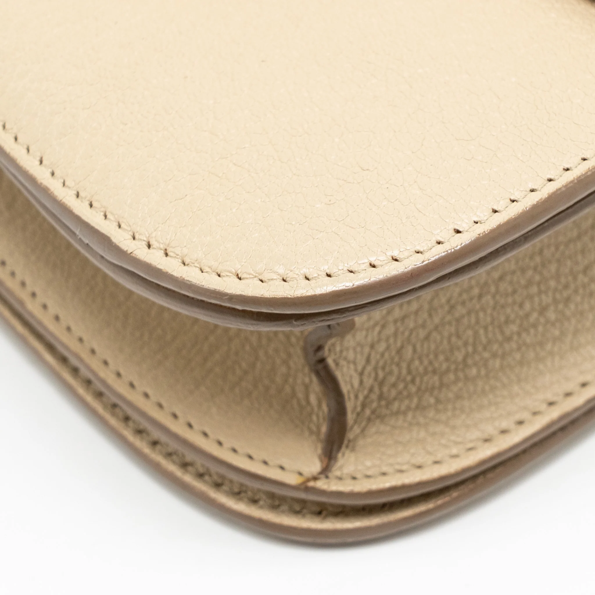Celine Medium Classic Box Bag Goatskin Beige GHW - Image 8