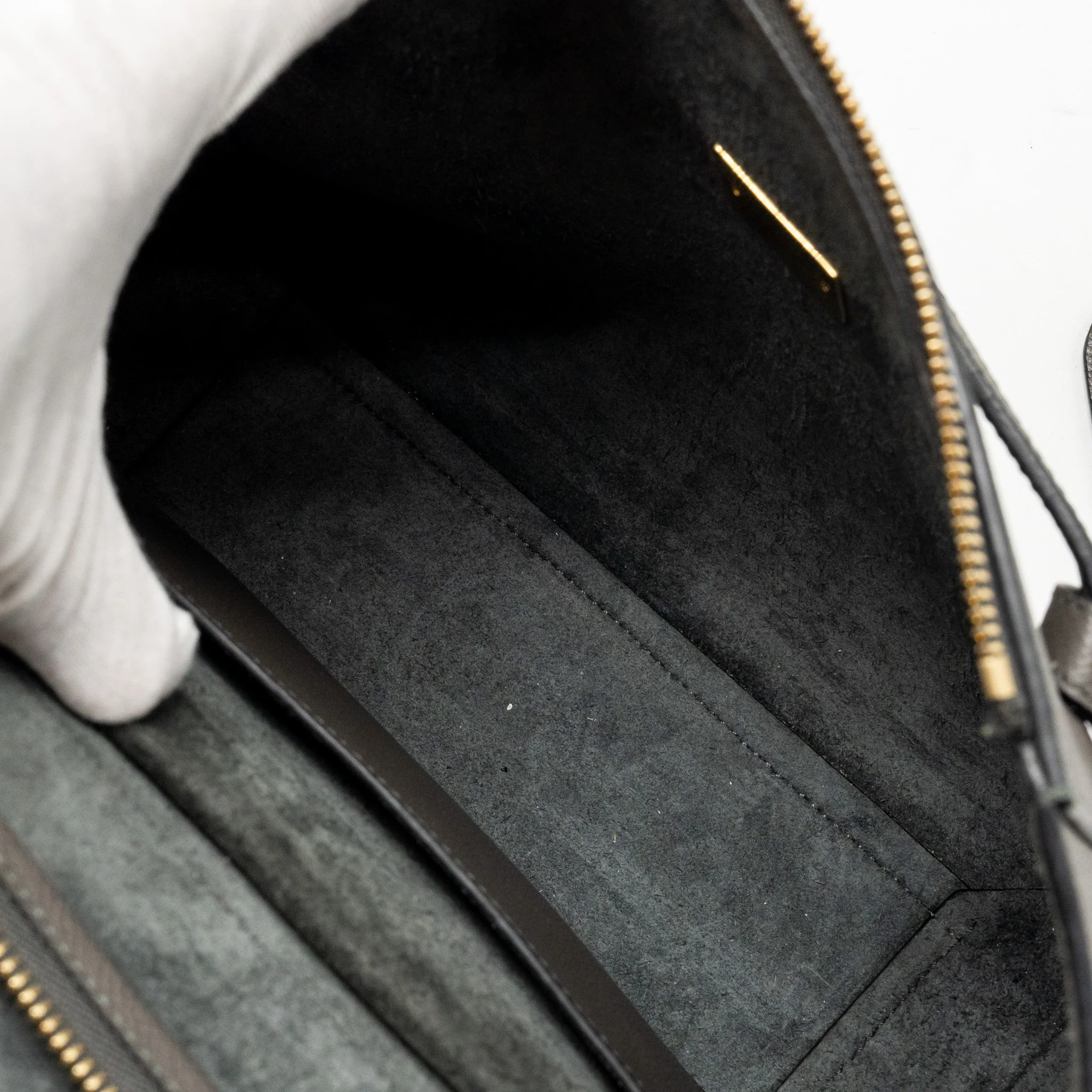 CELINE Micro Belt Bag Grained Calfskin Grey GHW - Image 13