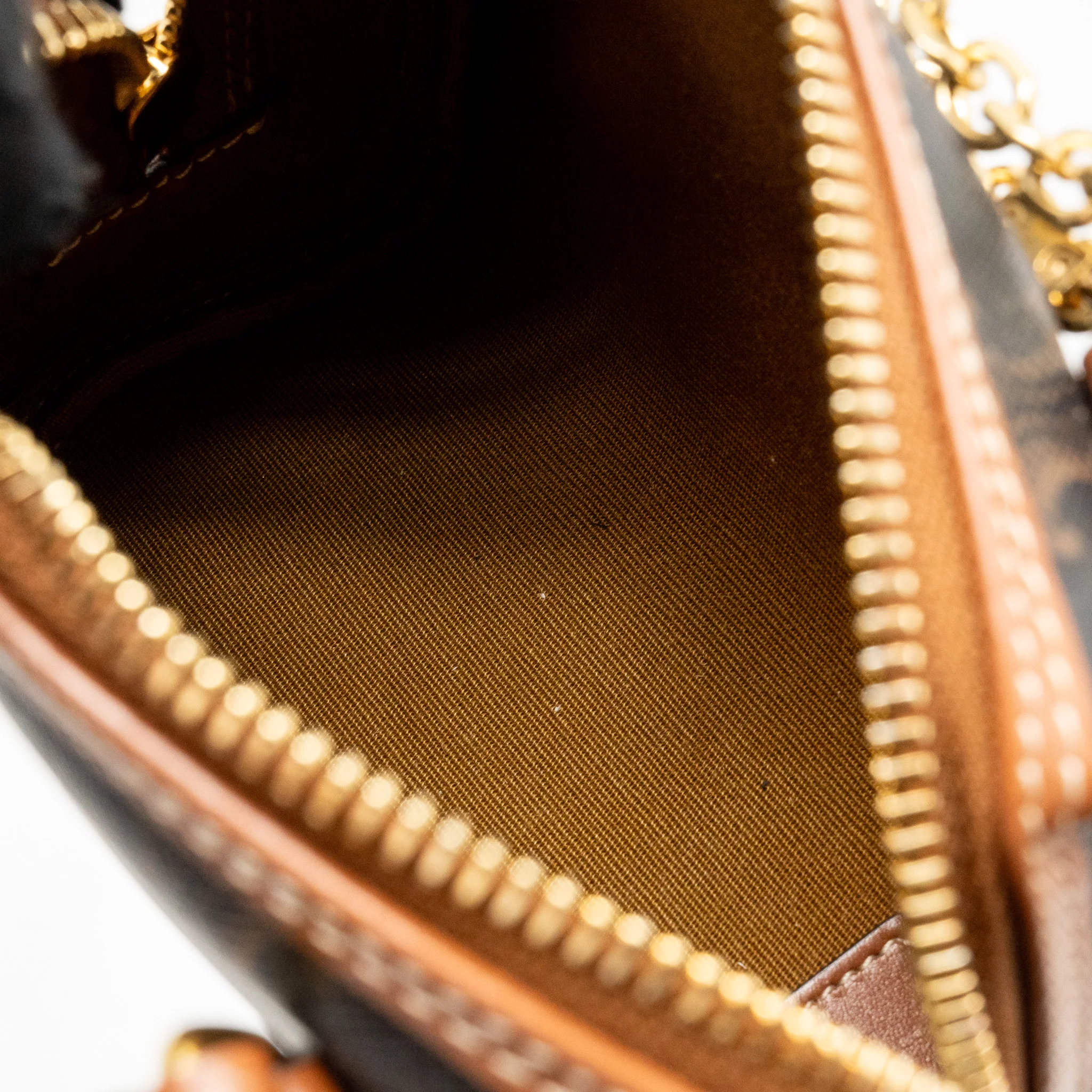 Celine Mini Boston Bag Triomphe Canvas / Calfskin Tan GHW - Image 12