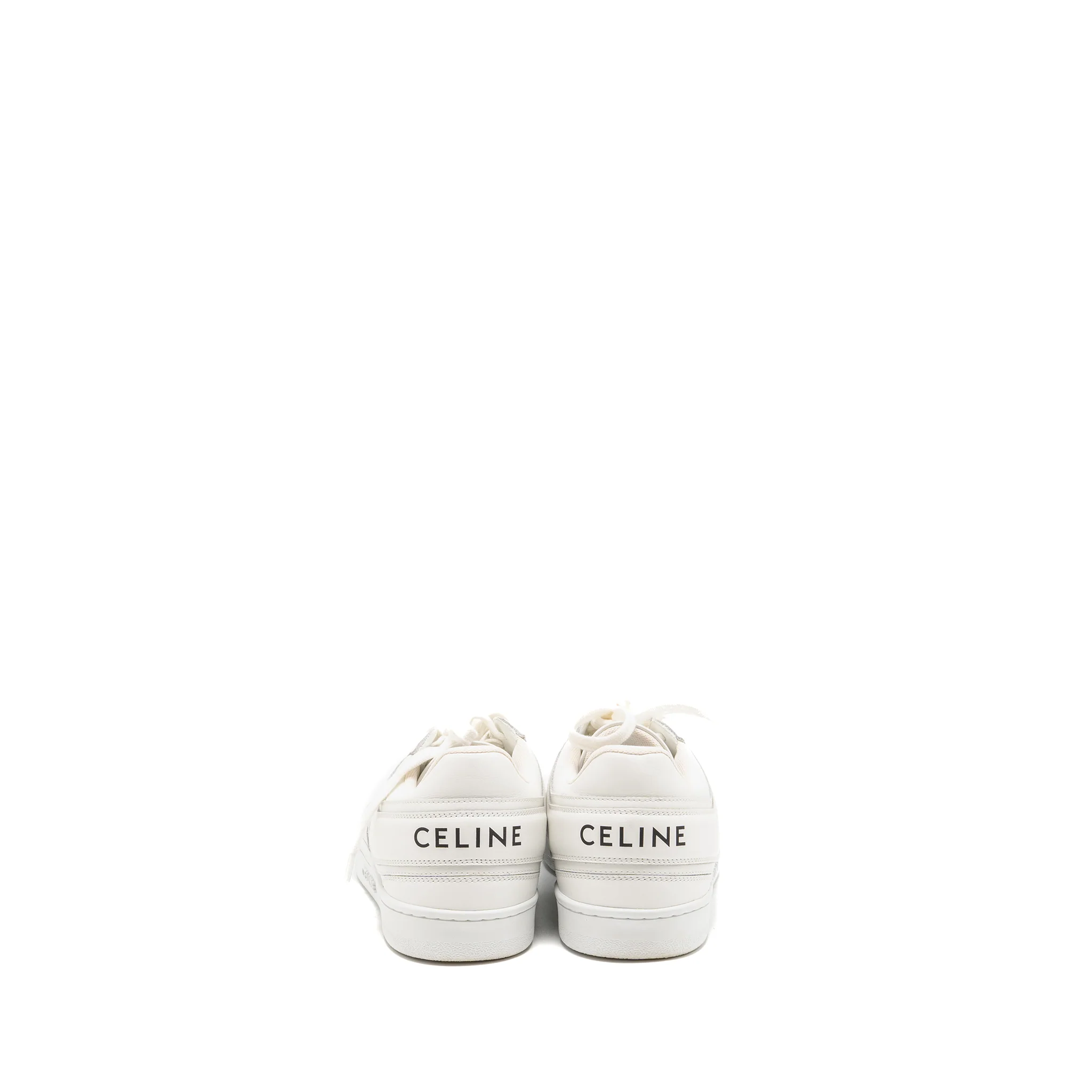 Celine Size 38 trainer low lace-up sneaker calfskin white - Image 3