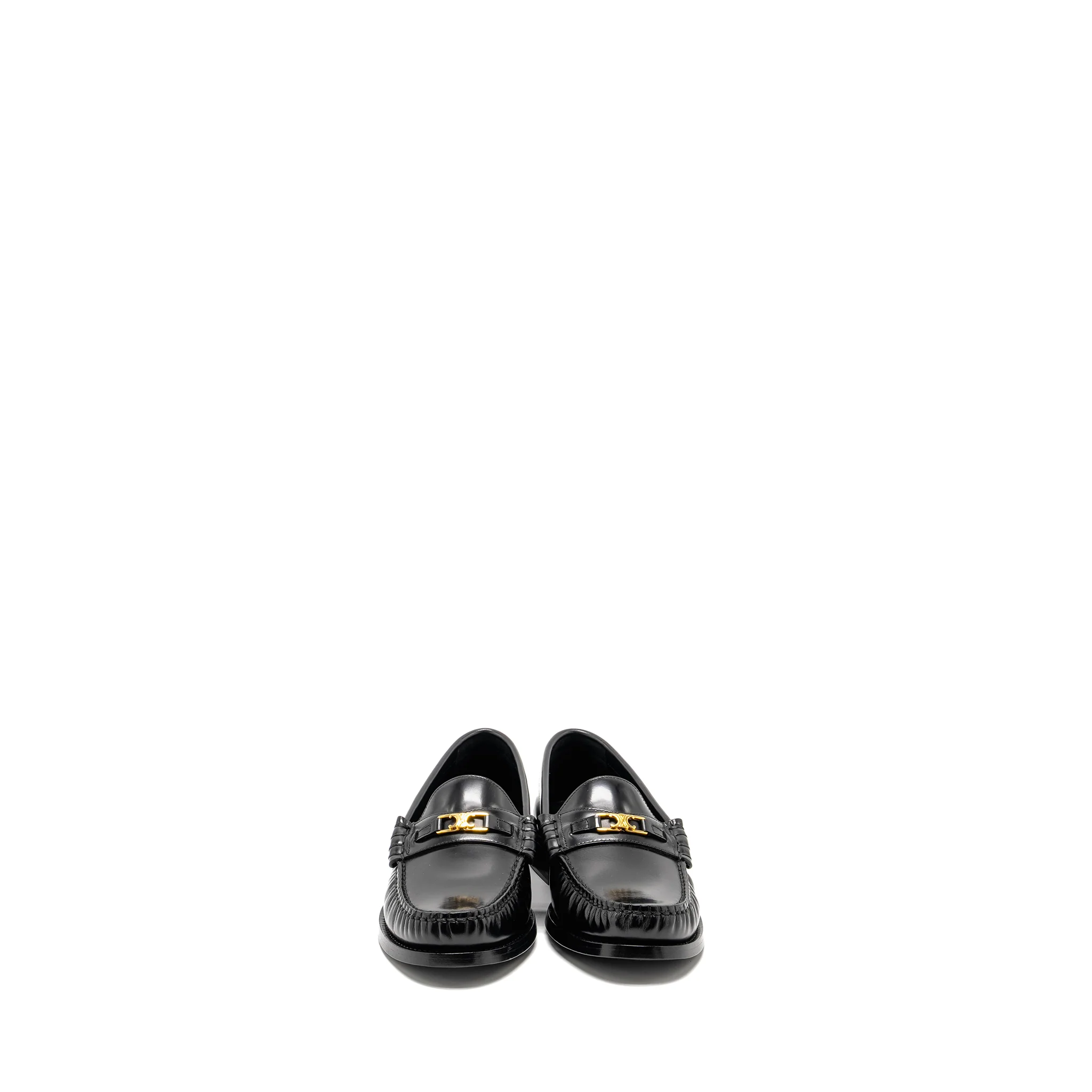 Celine Size 37 Triomphe Loafer Polished Calfskin Black GHW - Image 2
