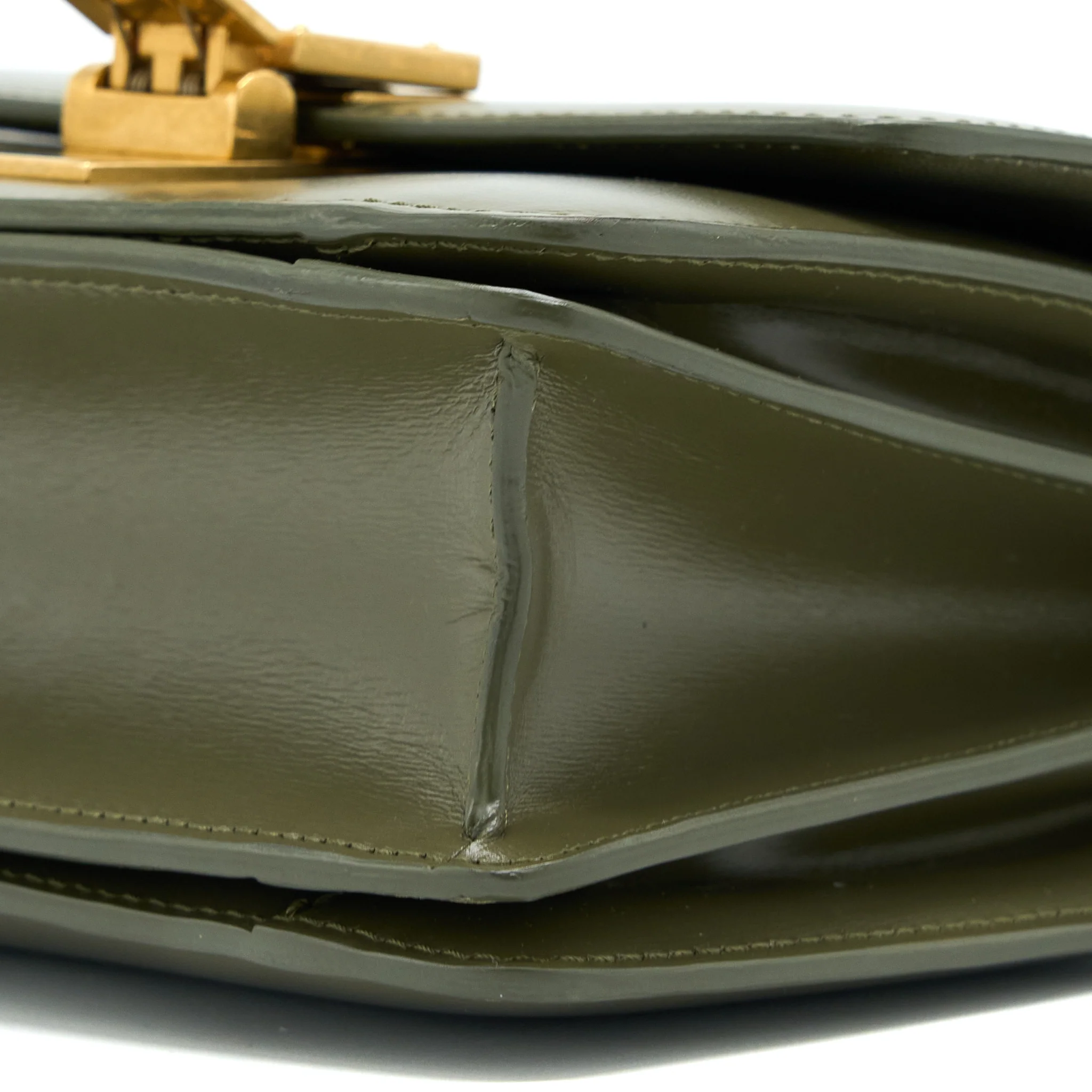 Celine Small Classic Bag Box Calfskin Army Green GHW - Image 9