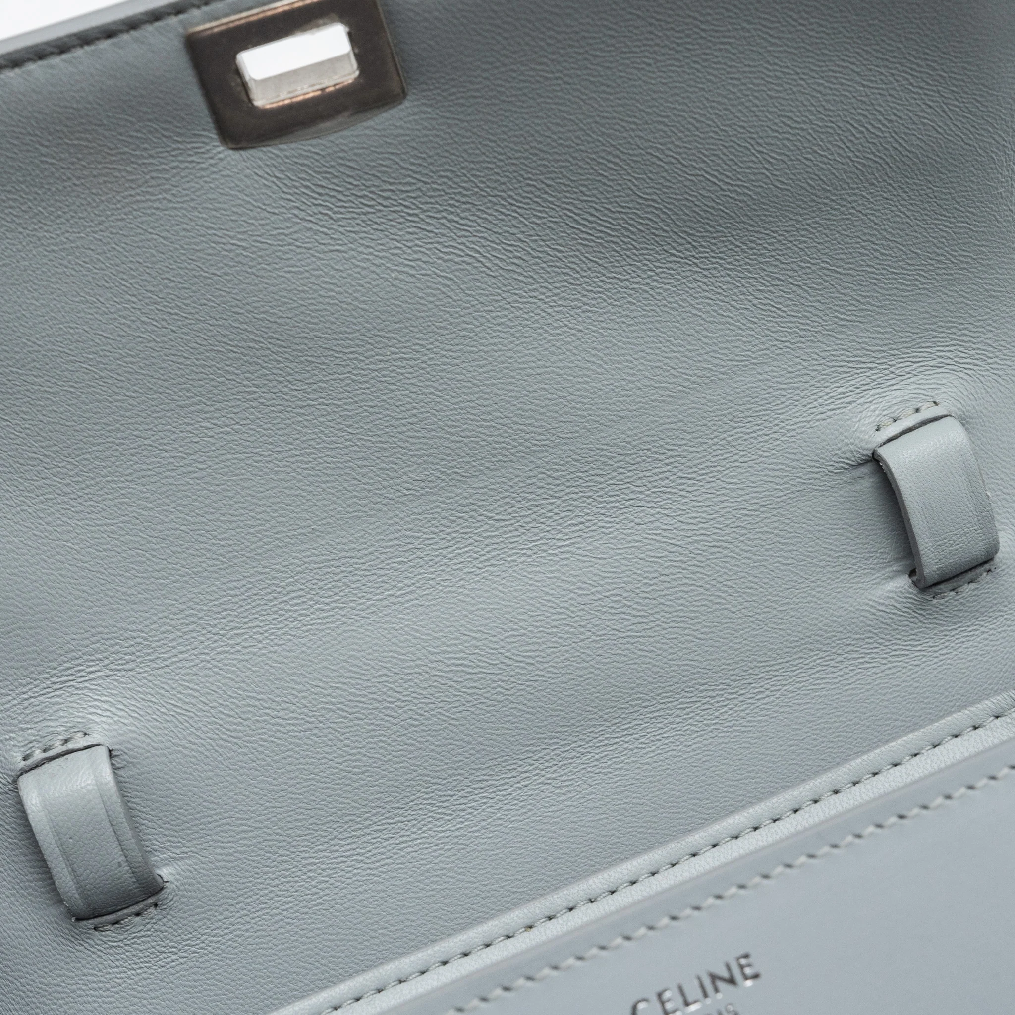 Celine Teen Classic Bag Box Calfskin Light Grey SHW - Image 12