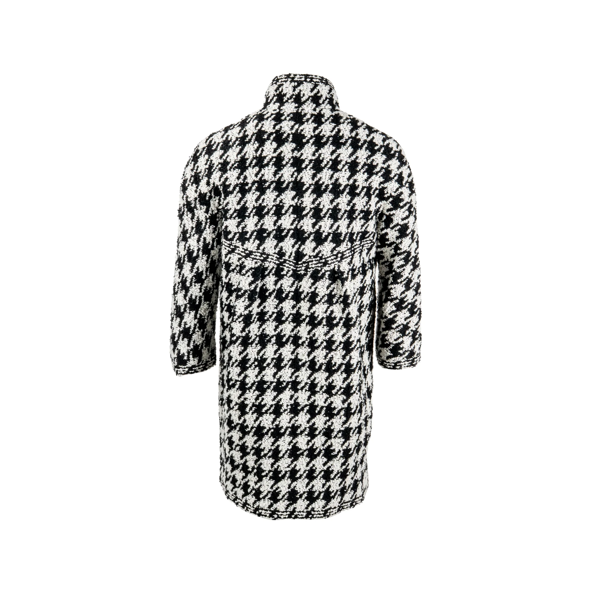 Chanel 16B Size 38 Houndstooth Tweed Coat Acrylic/Wool/Nylon/Polyester Black/Ecru - Image 2