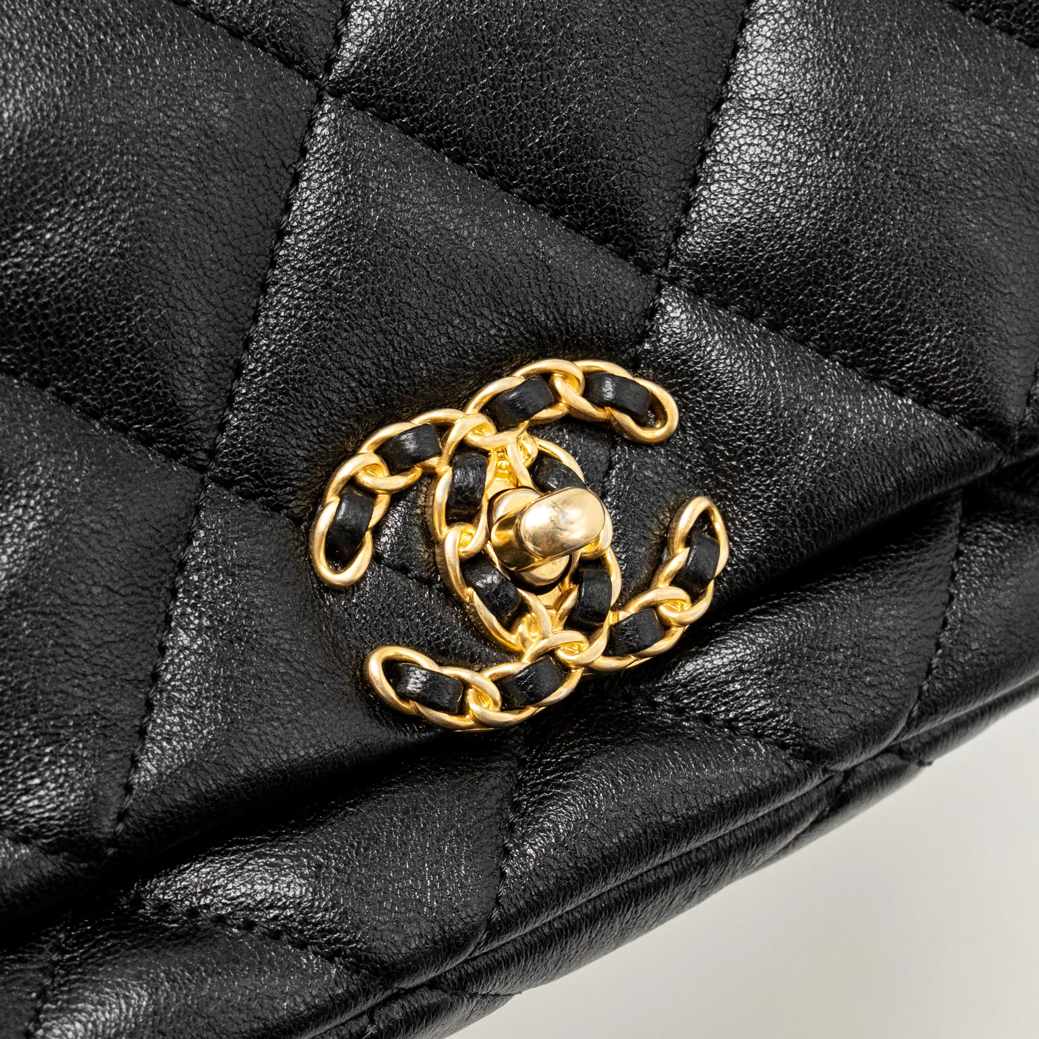 Chanel 19 Waist Bag Goatskin Black Multicolour Hardware - Image 12