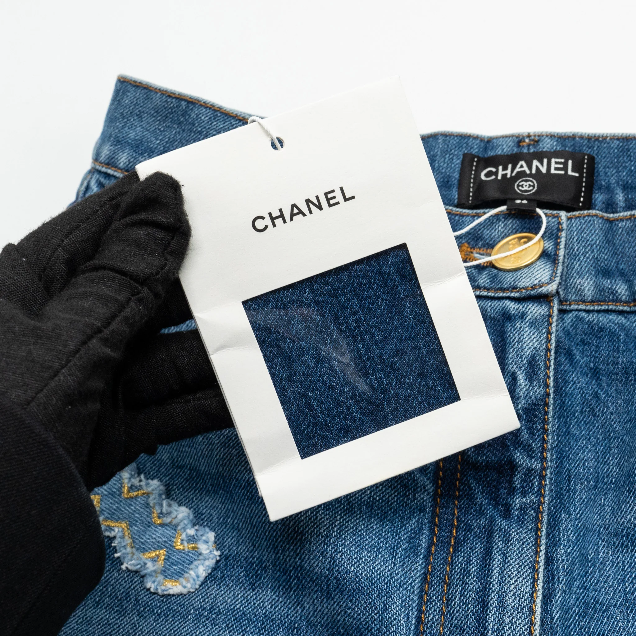 Chanel 19A Size 36 Straight Leg Denim Jeans Cotton Blue - Image 11