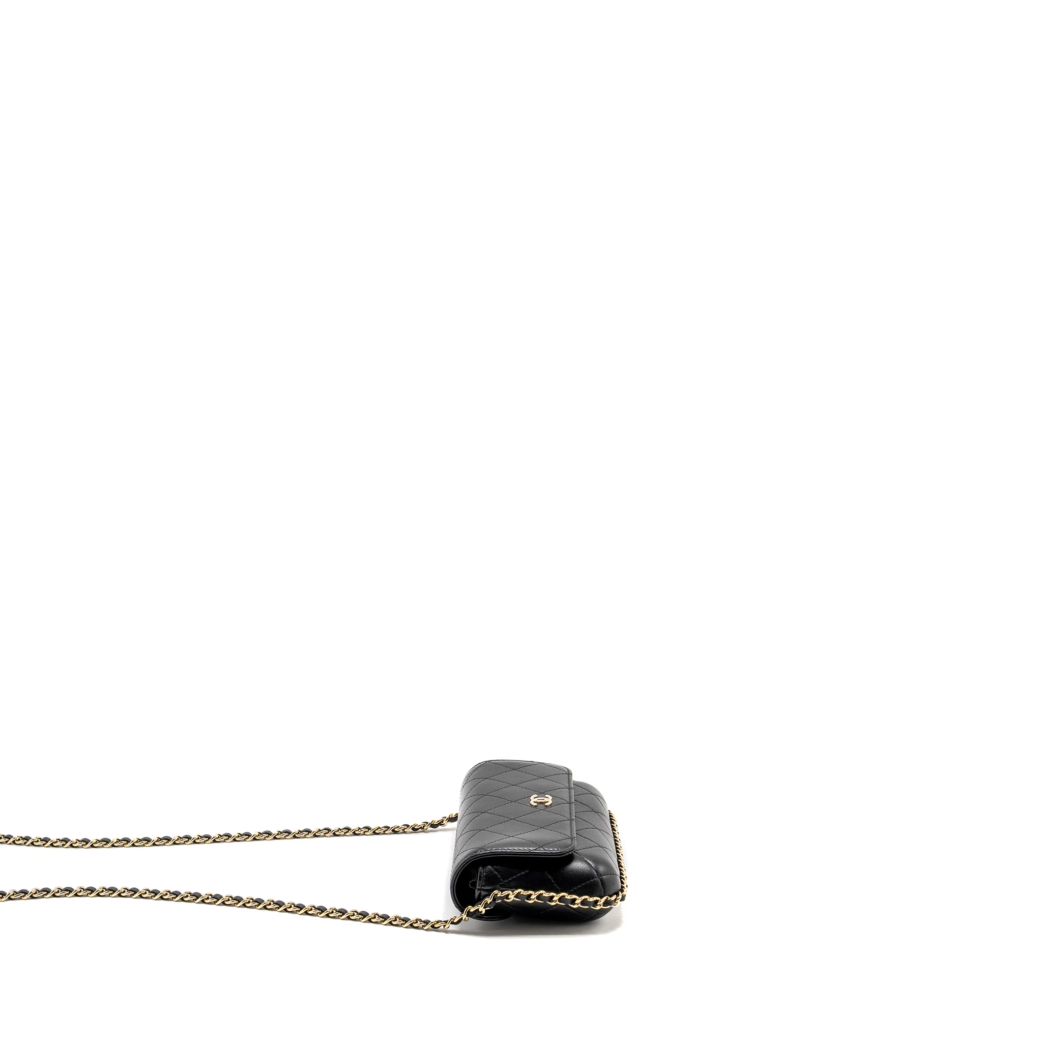 Chanel 22A Phone Case/Mini Wallet on Chain Lambskin Black LGHW (Microchip) - Image 4