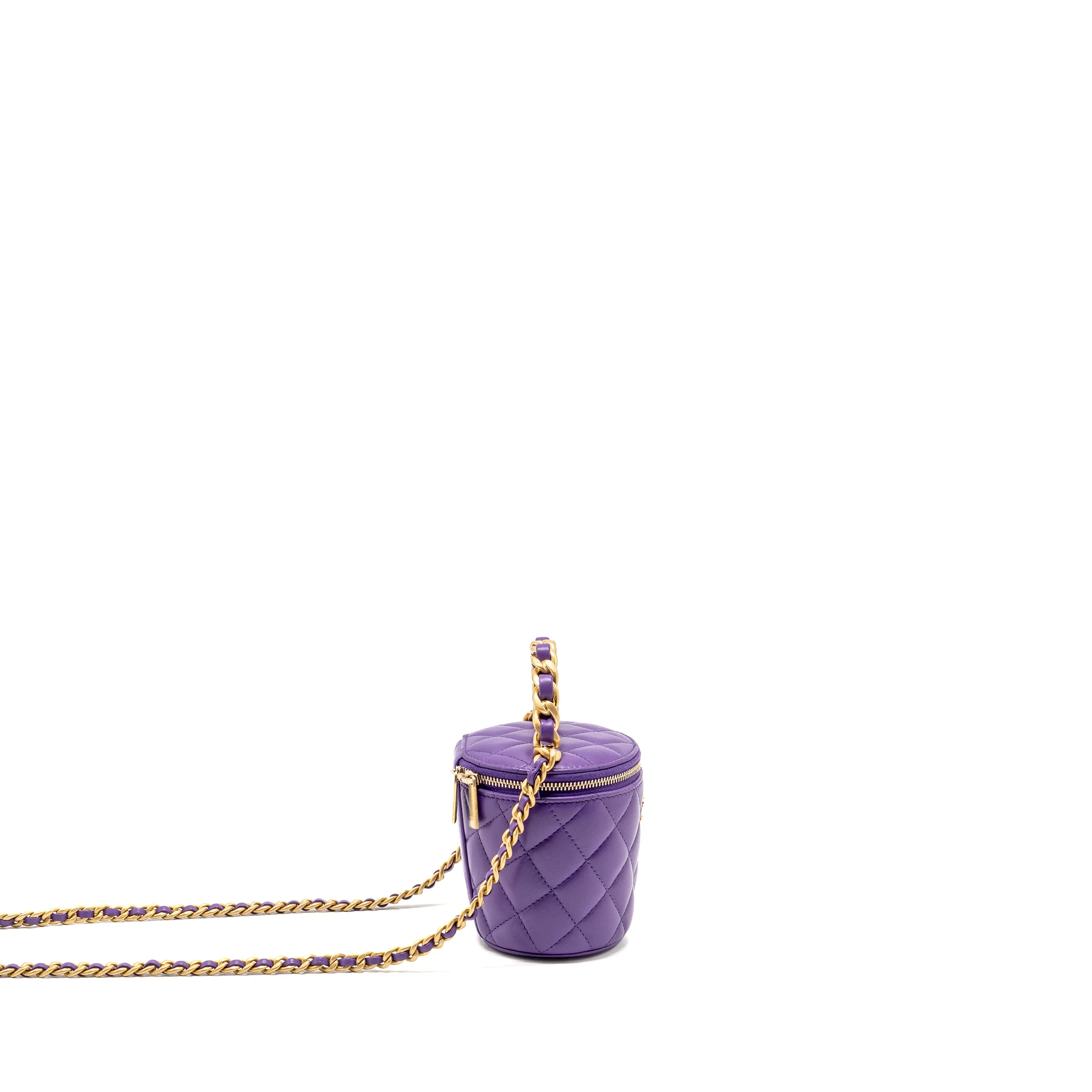 Chanel 22A Vanity with Chain Lambskin Purple GHW (Microchip) - Image 3