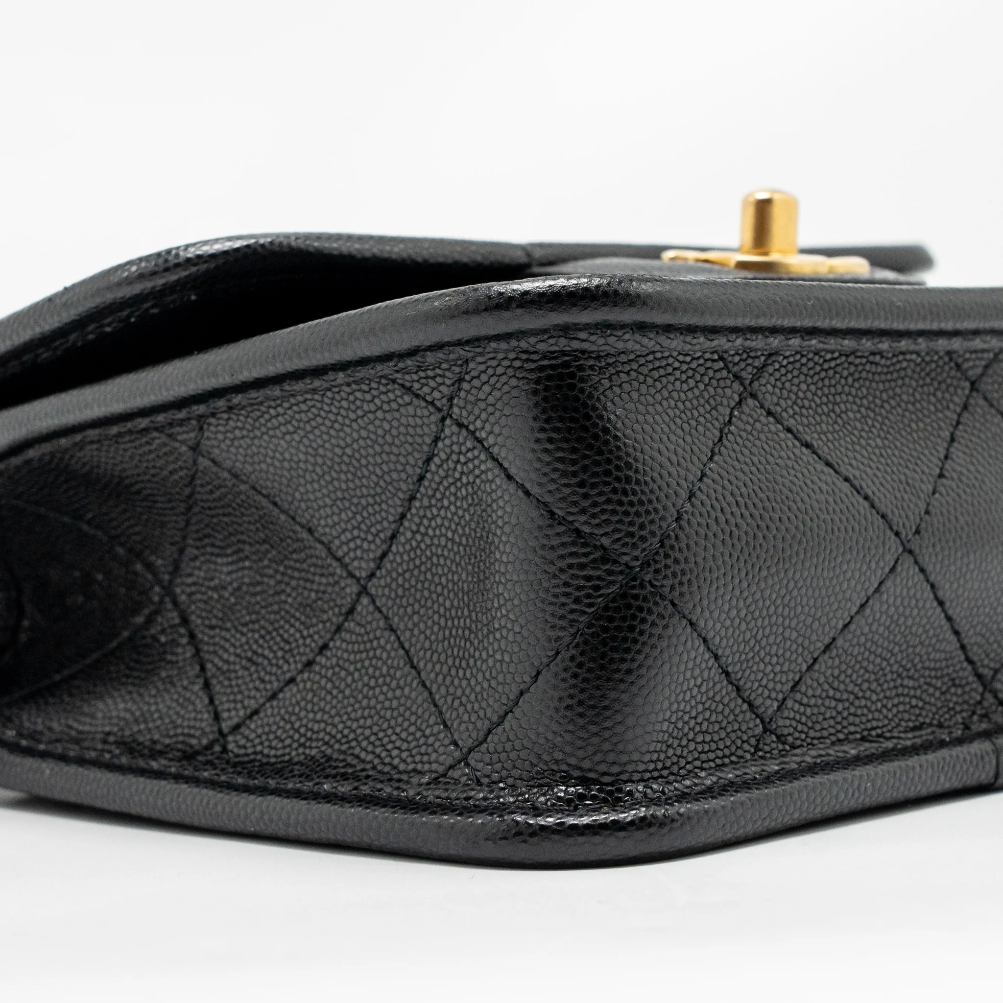Chanel 22K Mini Flap Bag with Top Handle Caviar Black GHW (Microchip) - Image 7
