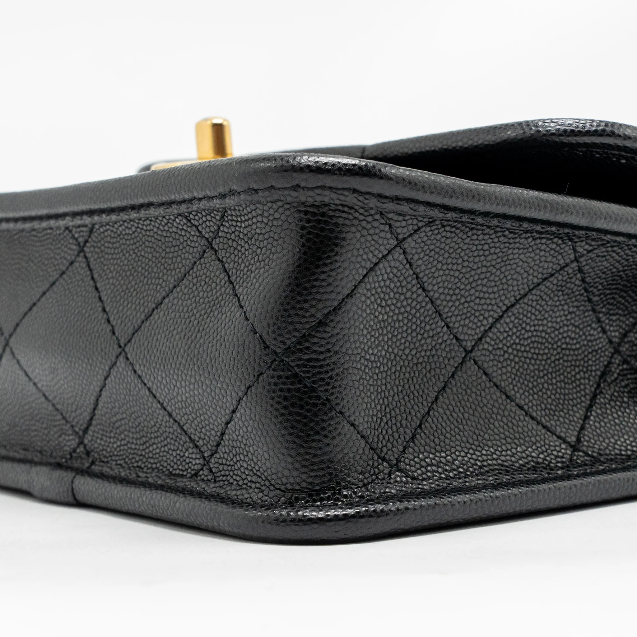 Chanel 22K Mini Flap Bag with Top Handle Caviar Black GHW (Microchip) - Image 8