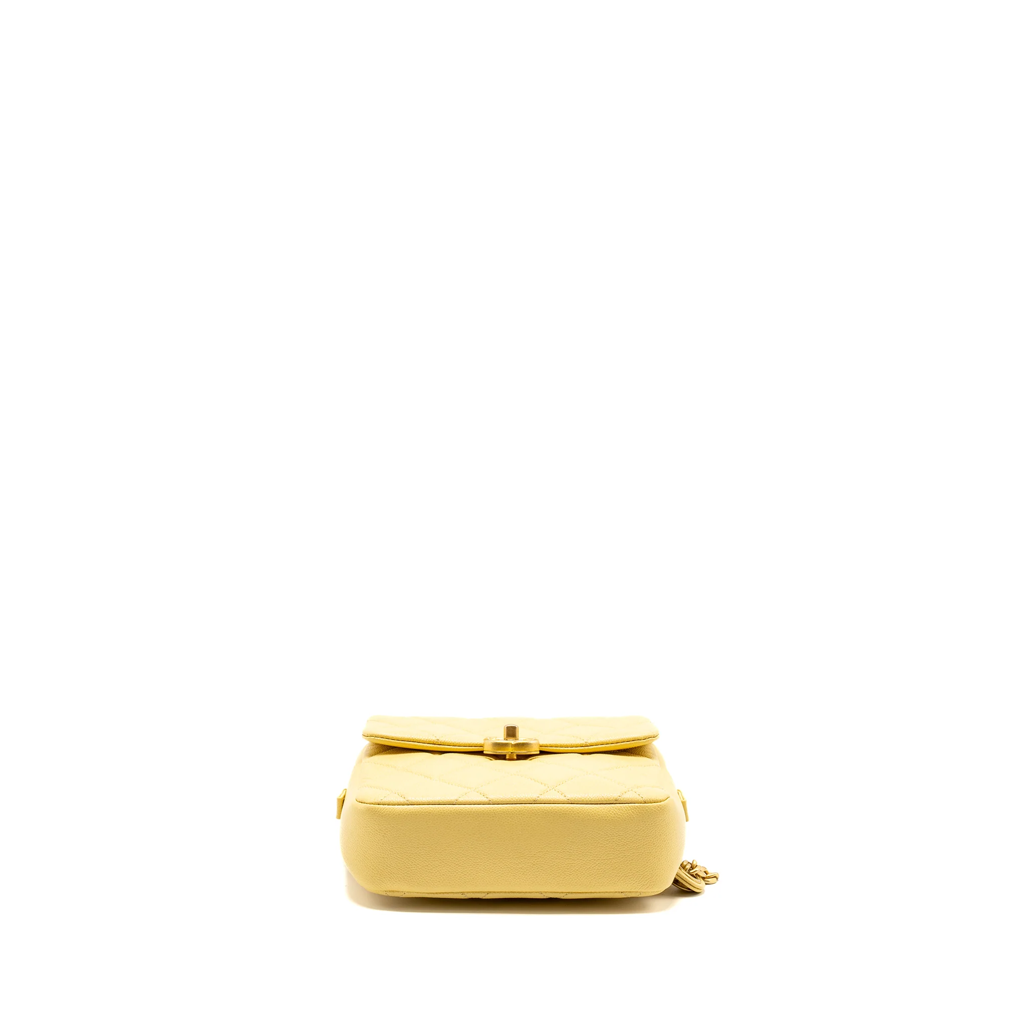 Chanel 22P quilted flap backpack caviar light yellow GHW (Microchip) - Image 5