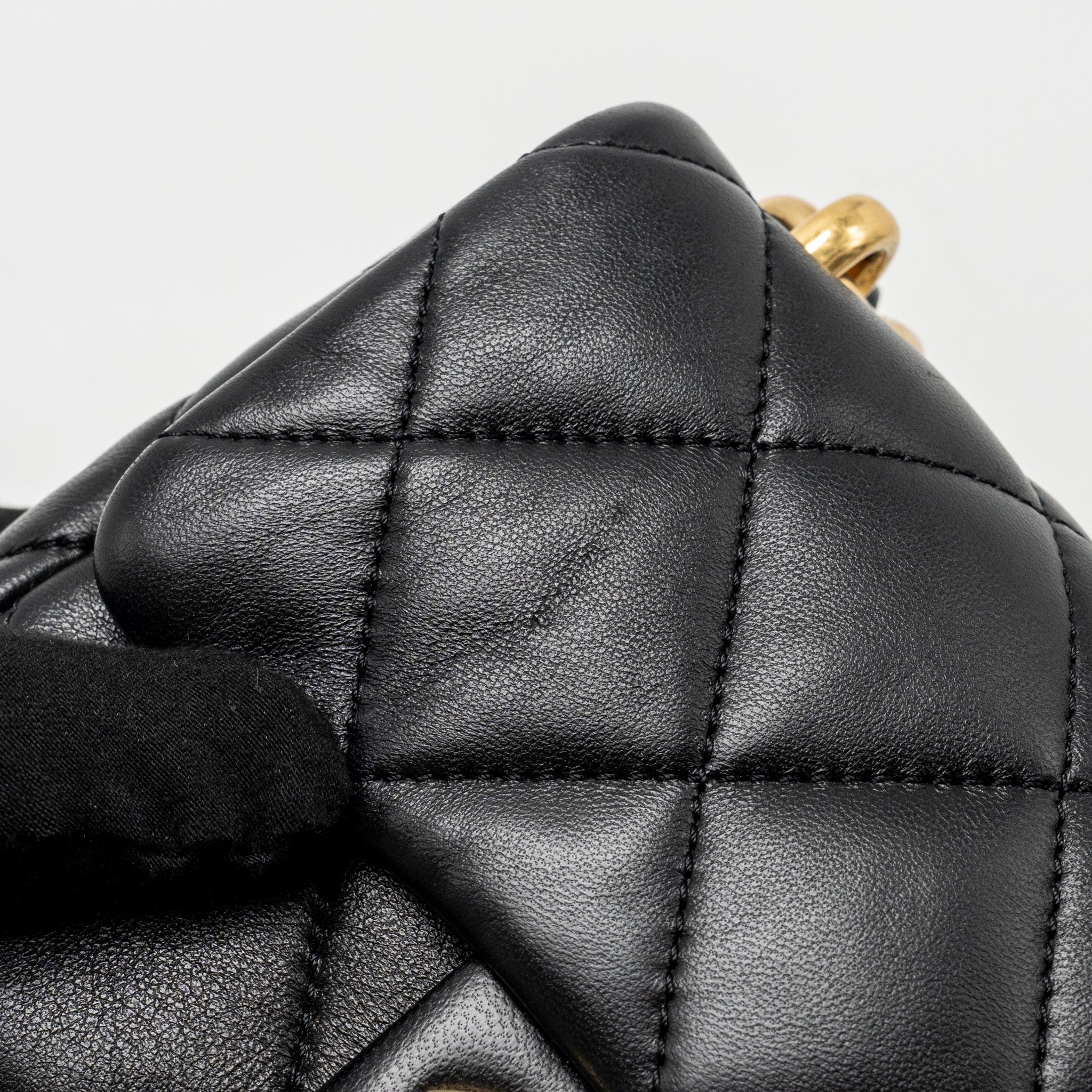 Chanel 22s Giant Chain Mini Flap Bag Lambskin Black Brushed GHW (microchip) - Image 12