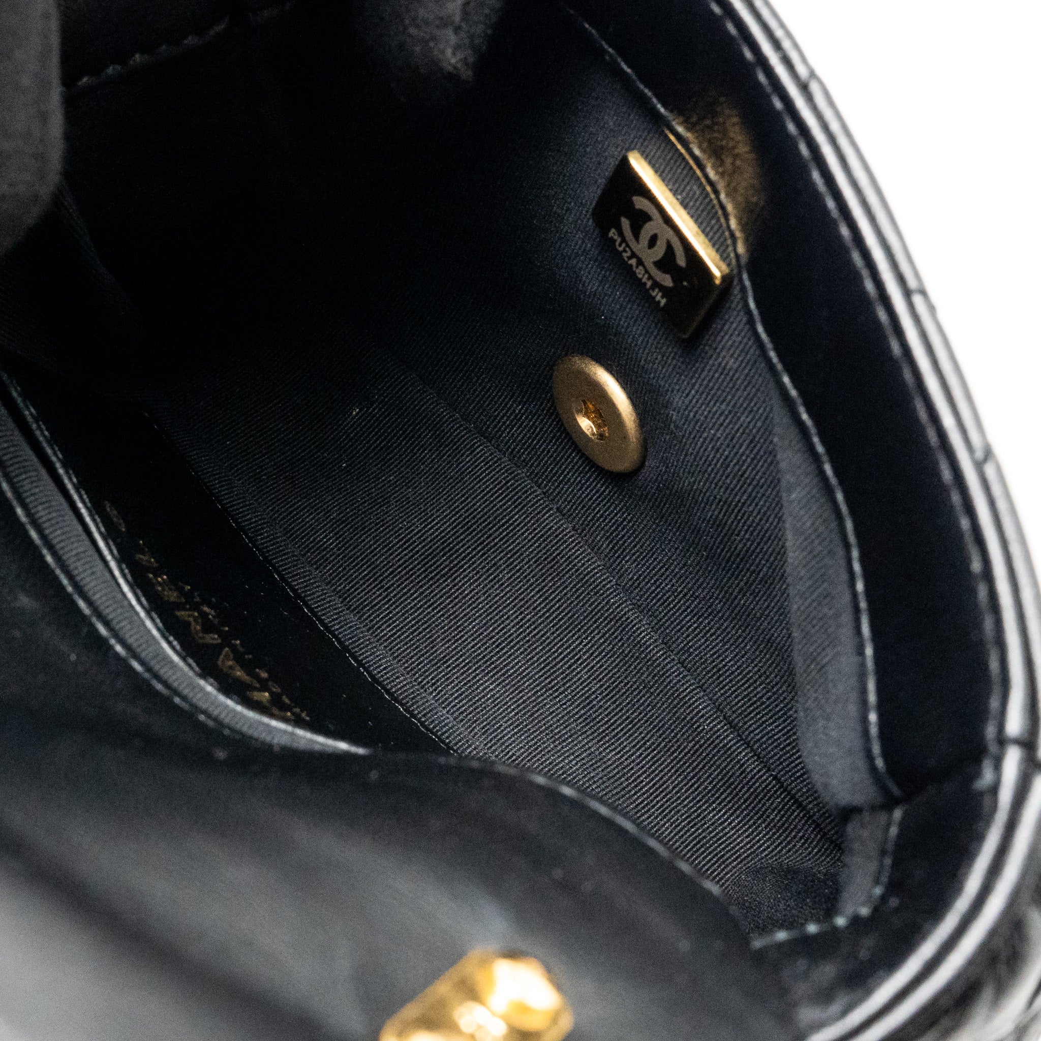 Chanel 22s Giant Chain Mini Flap Bag Lambskin Black Brushed GHW (microchip) - Image 16