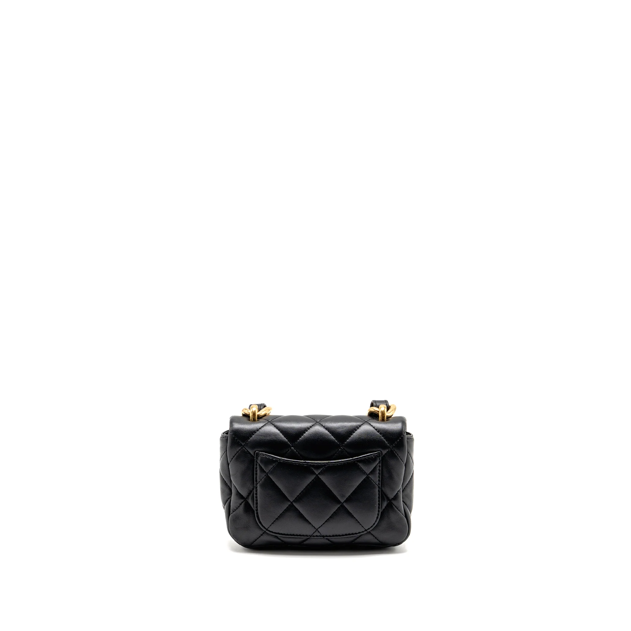 Chanel 22s Giant Chain Mini Flap Bag Lambskin Black Brushed GHW (microchip) - Image 2