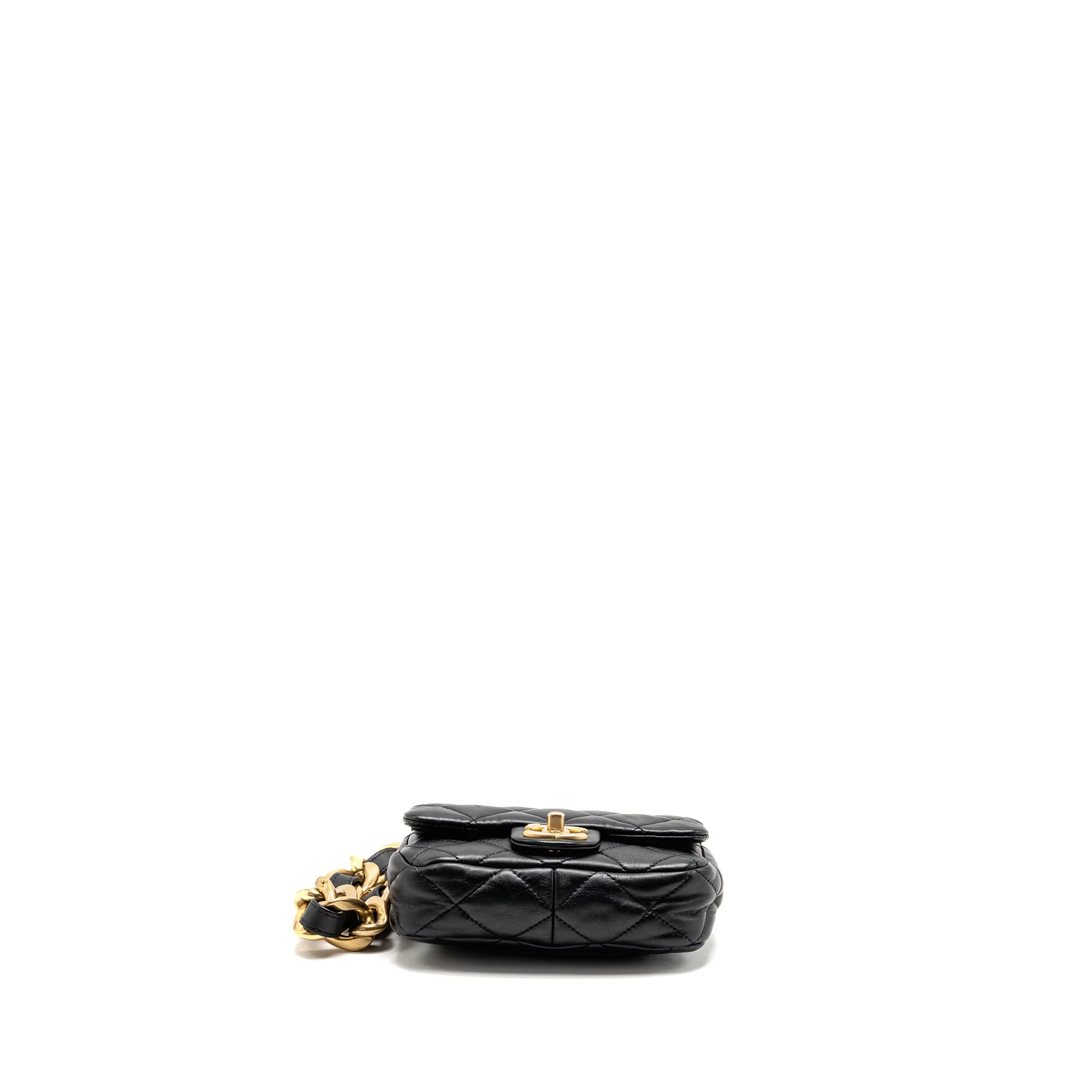 Chanel 22s Giant Chain Mini Flap Bag Lambskin Black Brushed GHW (microchip) - Image 3