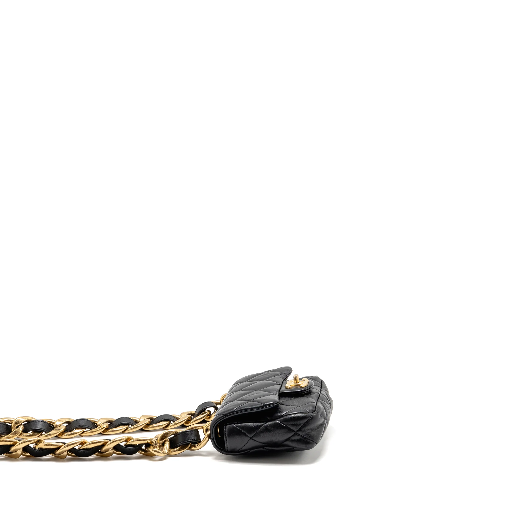 Chanel 22s Giant Chain Mini Flap Bag Lambskin Black Brushed GHW (microchip) - Image 5