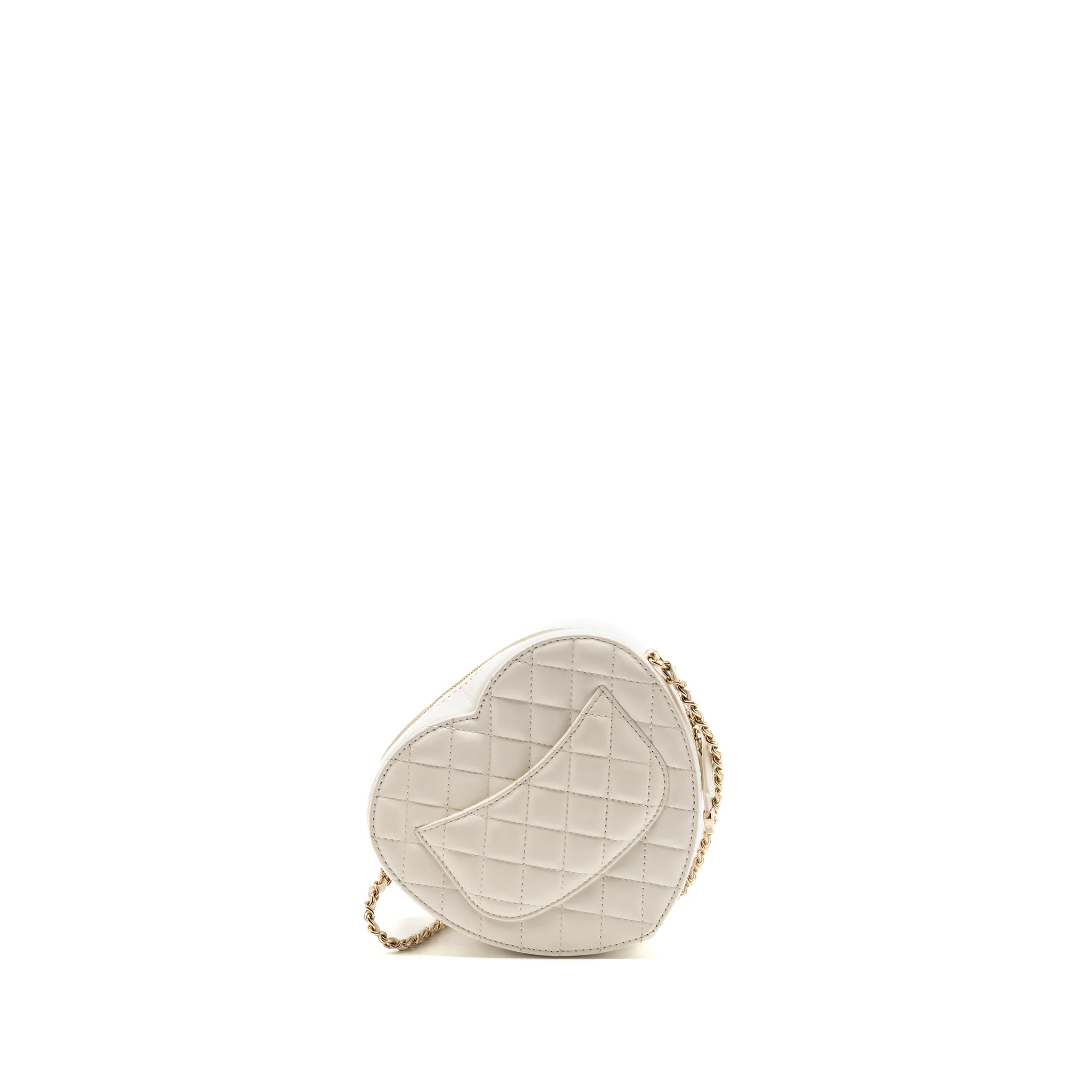 Chanel 22S Heart Bag Lambskin White LGHW (Microchip) - Image 2