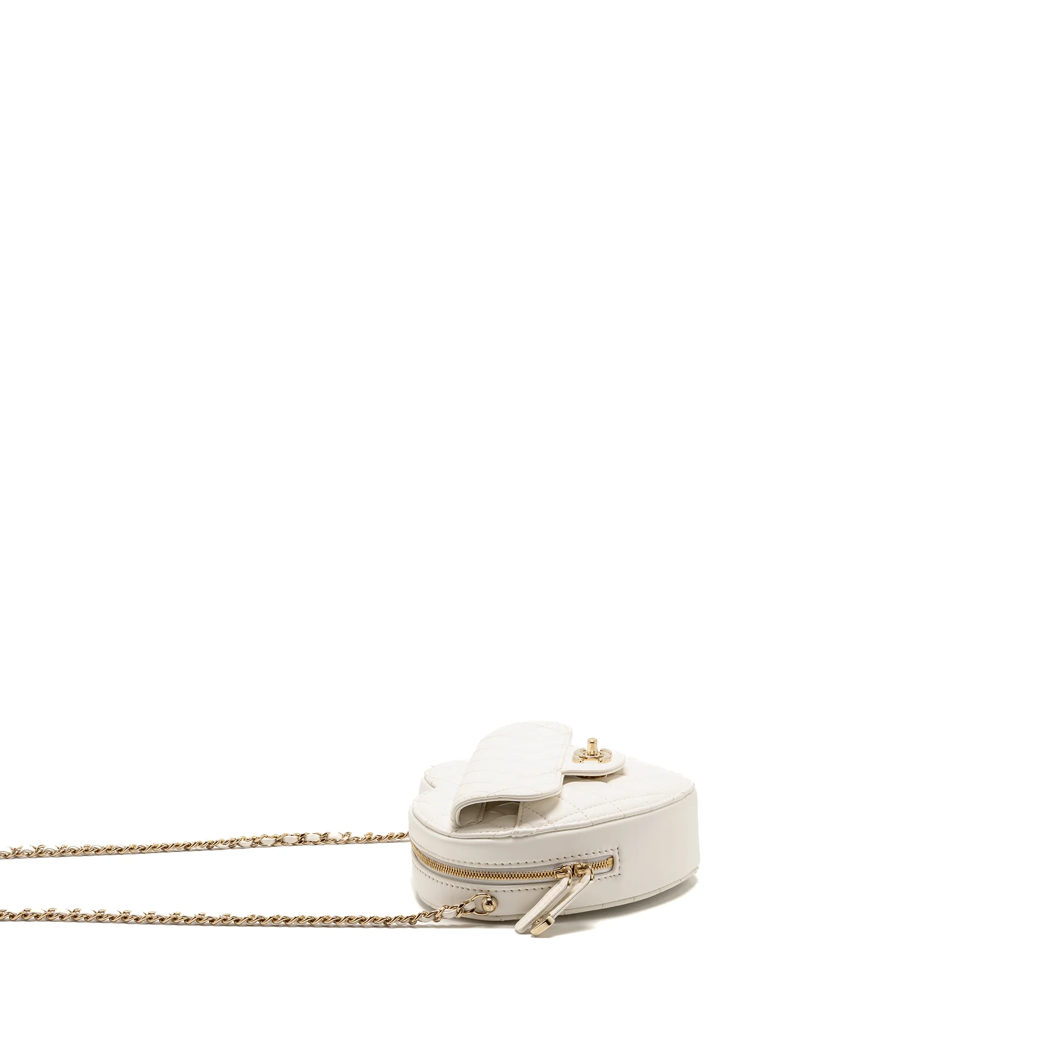Chanel 22S Heart Bag Lambskin White LGHW (Microchip) - Image 3