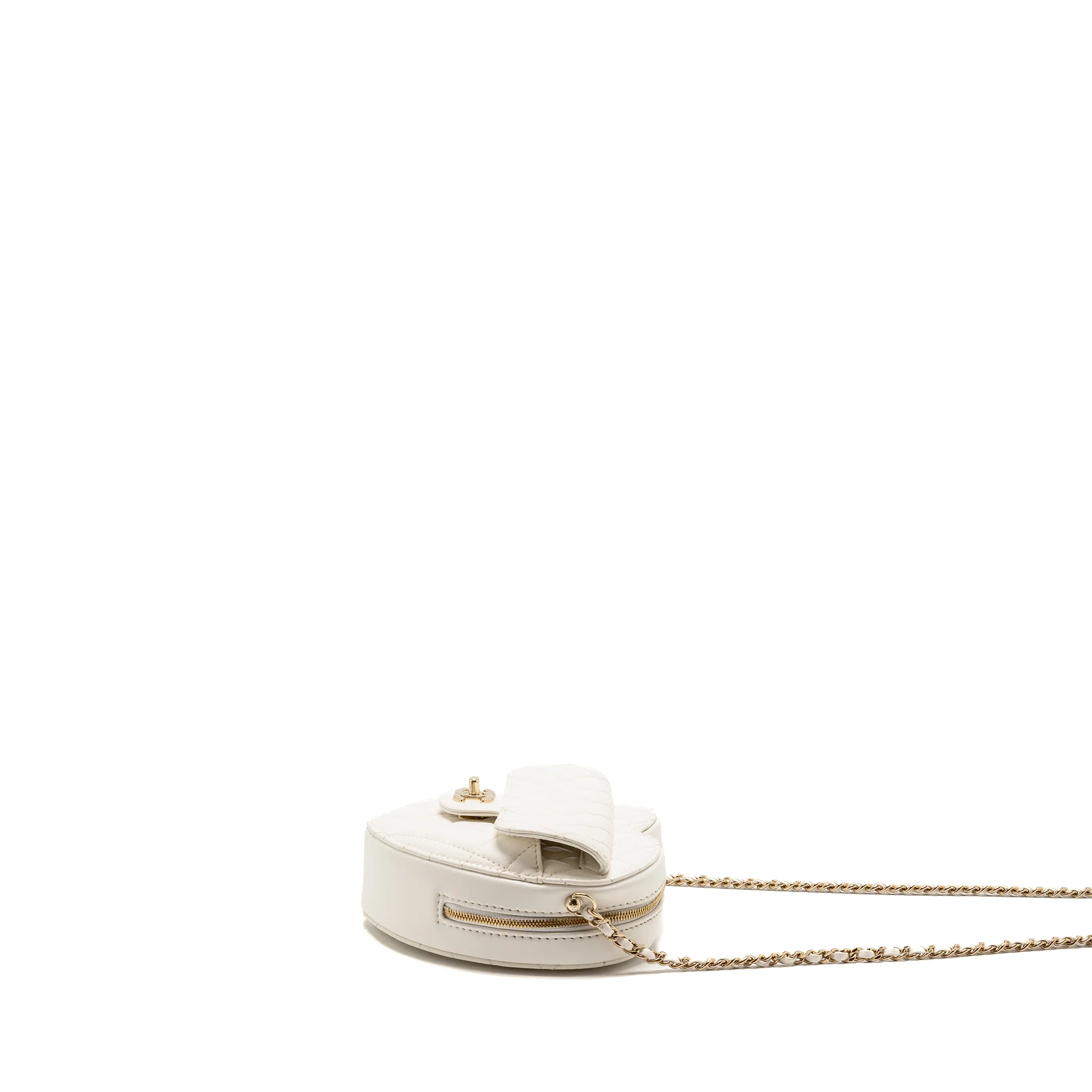 Chanel 22S Heart Bag Lambskin White LGHW (Microchip) - Image 4