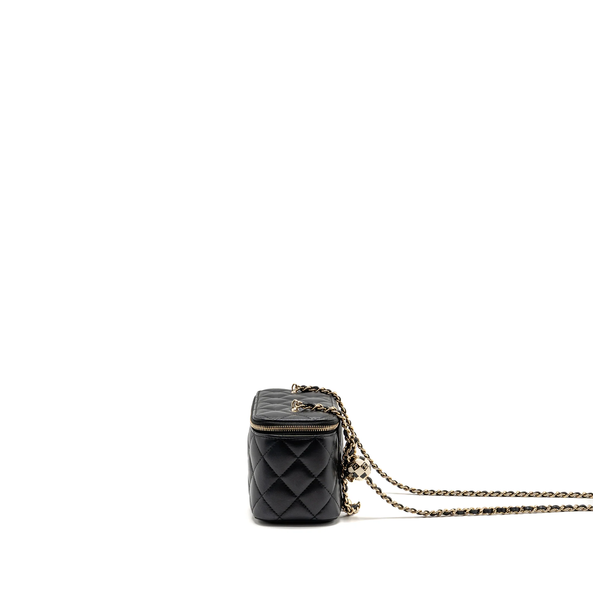 Chanel 23C Pearl Crush Long Vanity Lambskin Black LGHW (Microchip) - Image 4